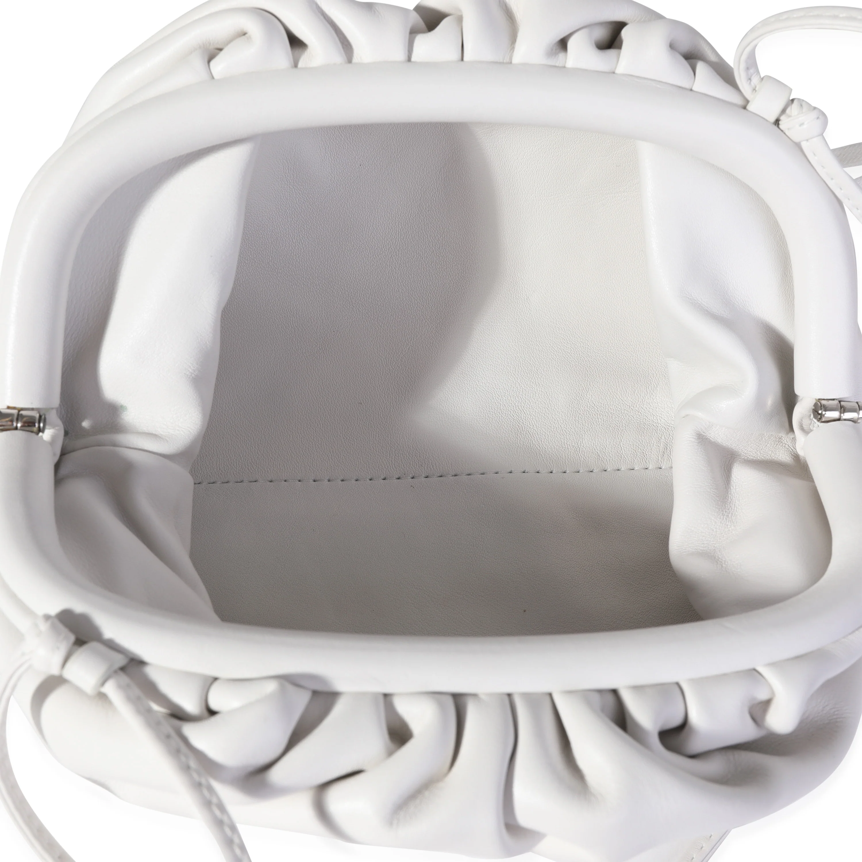 Bottega Veneta White Calfskin Mini Pouch - Image 7