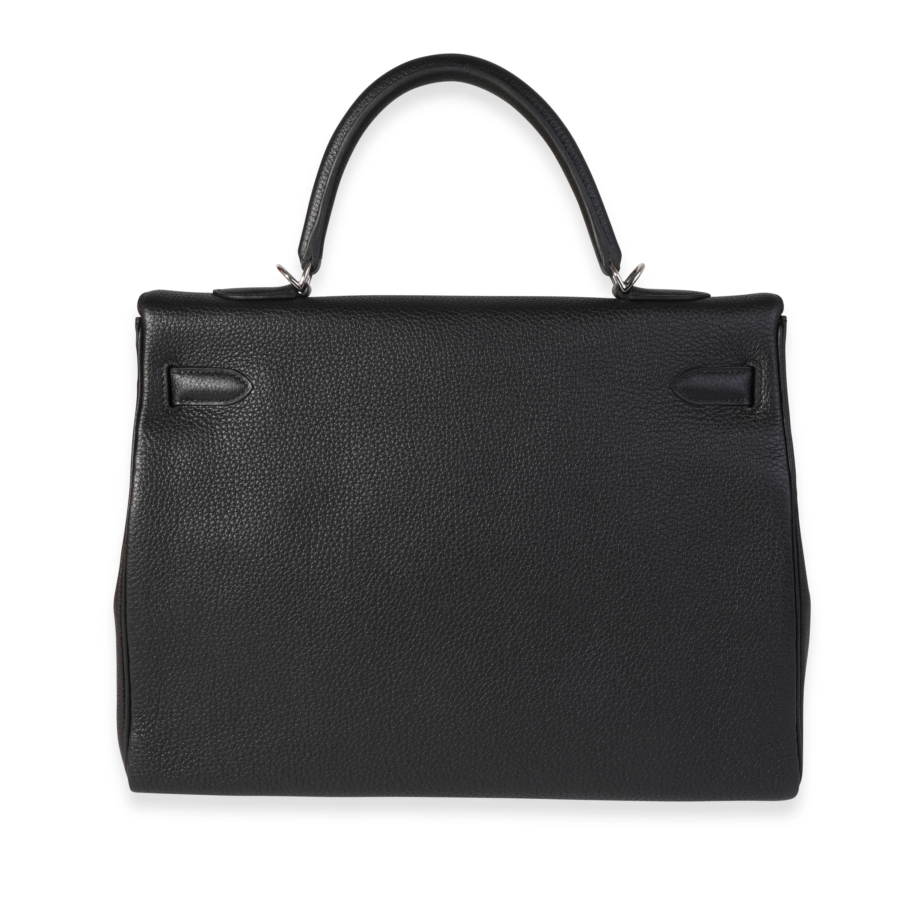 Hermès Noir Togo Retourne Kelly 35 PHW - Image 3