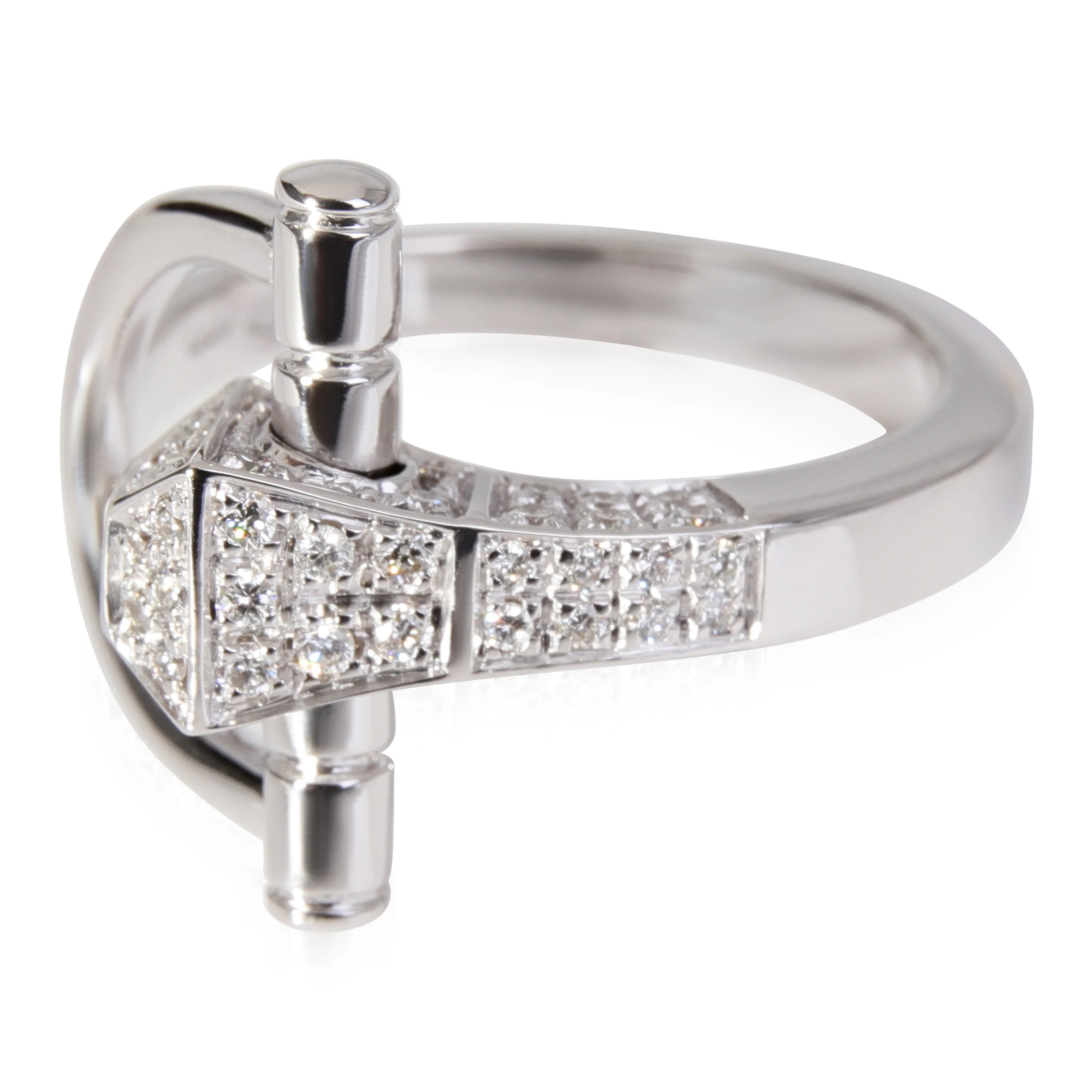 Chiodo Horsebit Diamond Ring in 18k White Gold 0.40 CTW - Image 2