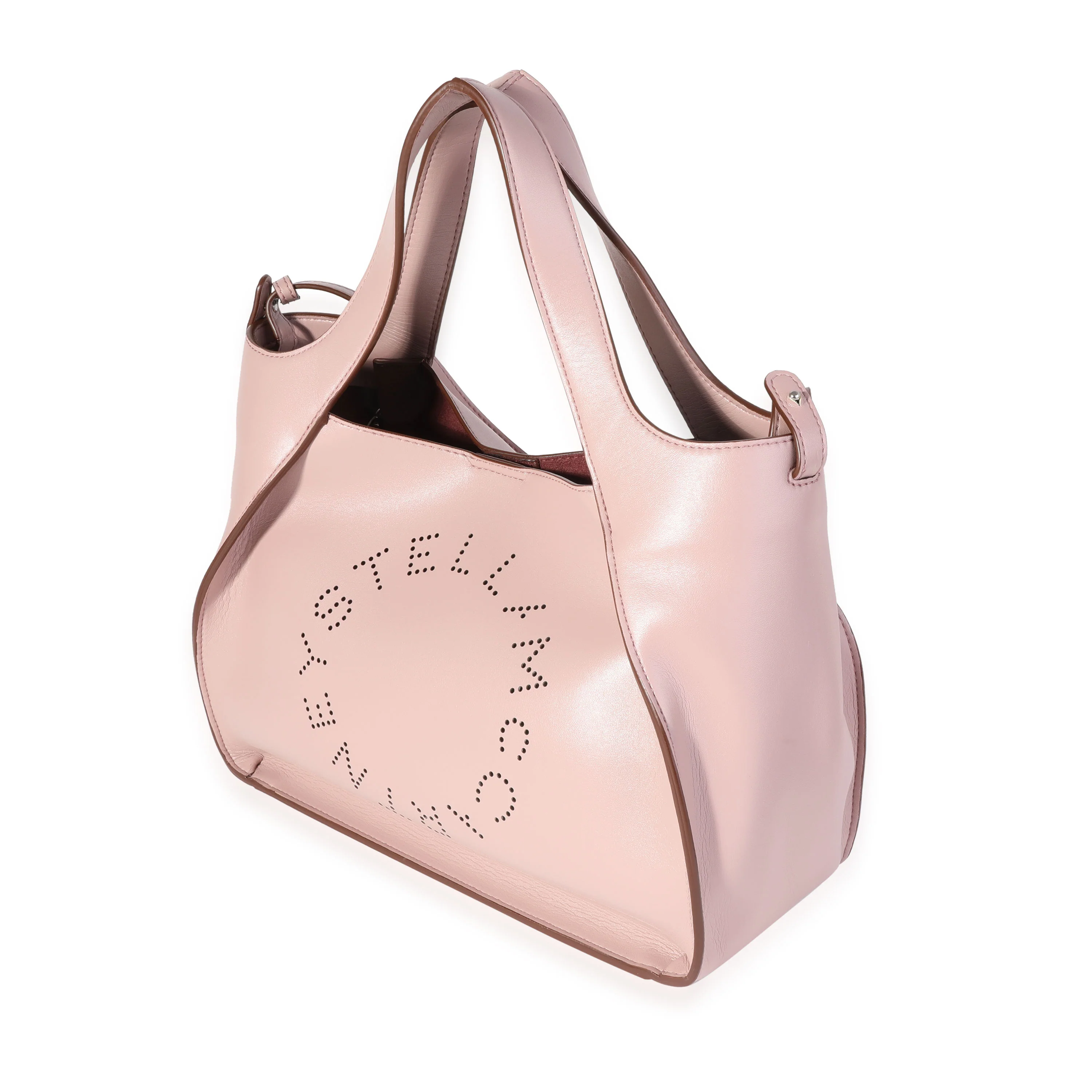 Stella McCartney Mauve Vegan Leather Perforated Logo Tote - Image 2
