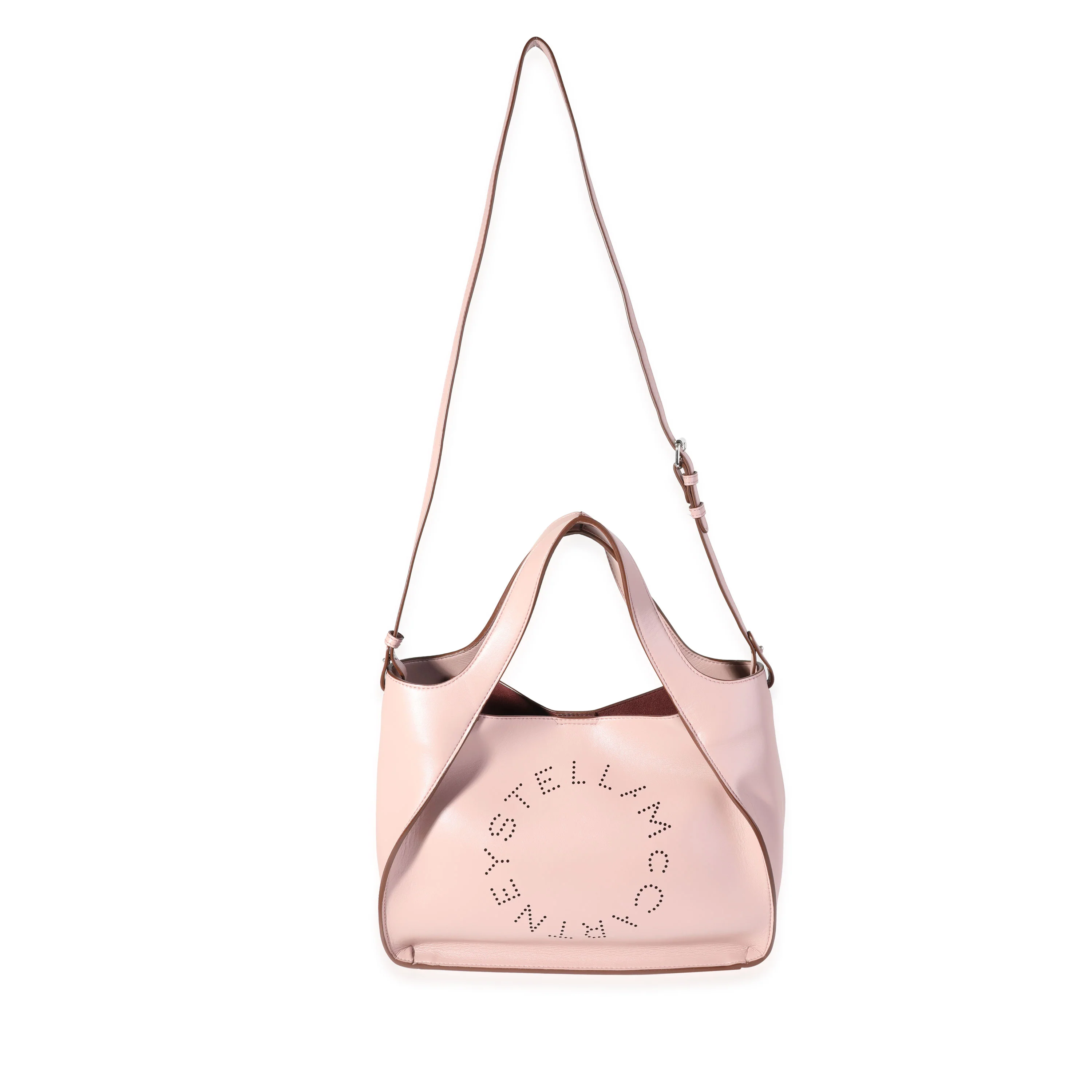 Stella McCartney Mauve Vegan Leather Perforated Logo Tote - Image 4