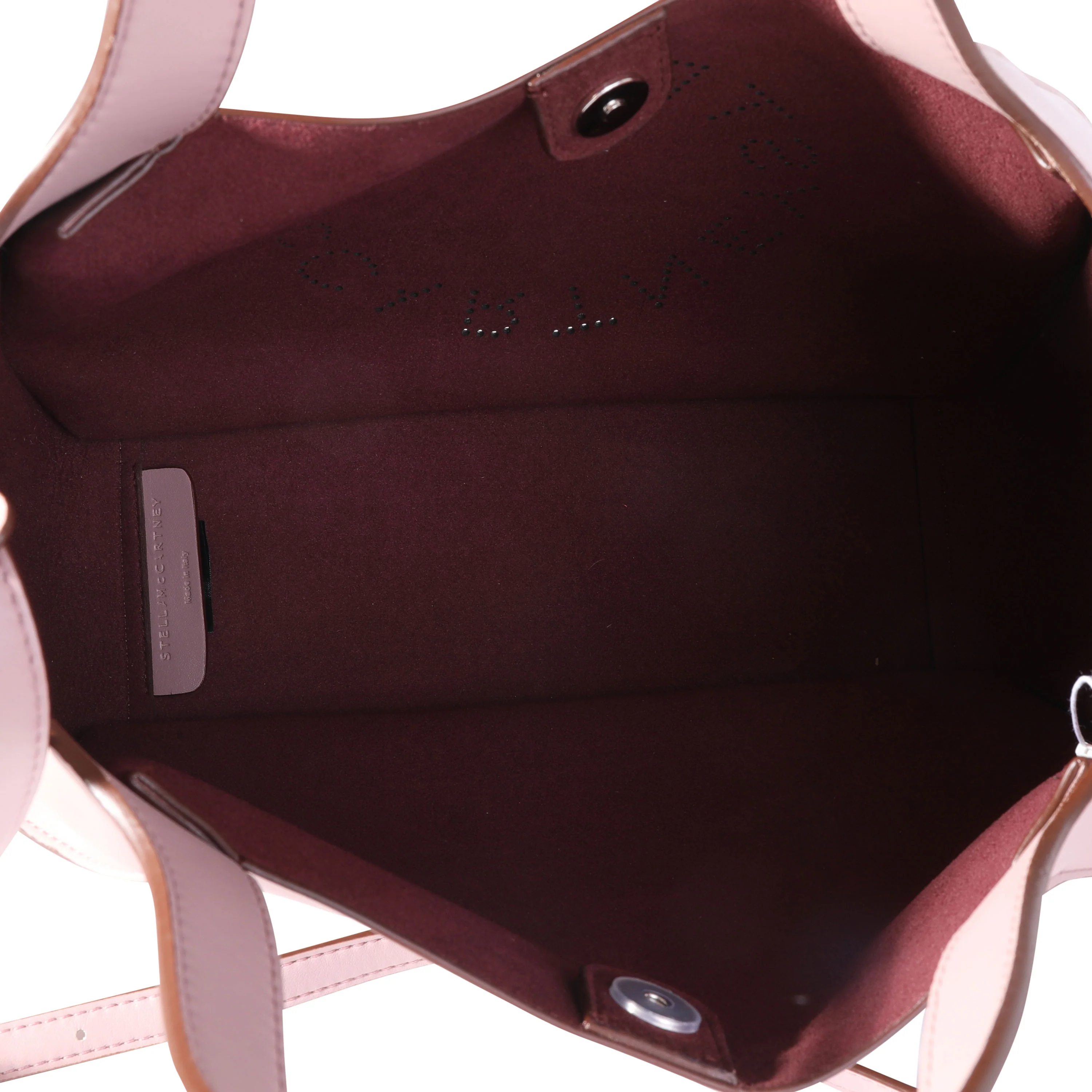Stella McCartney Mauve Vegan Leather Perforated Logo Tote - Image 8