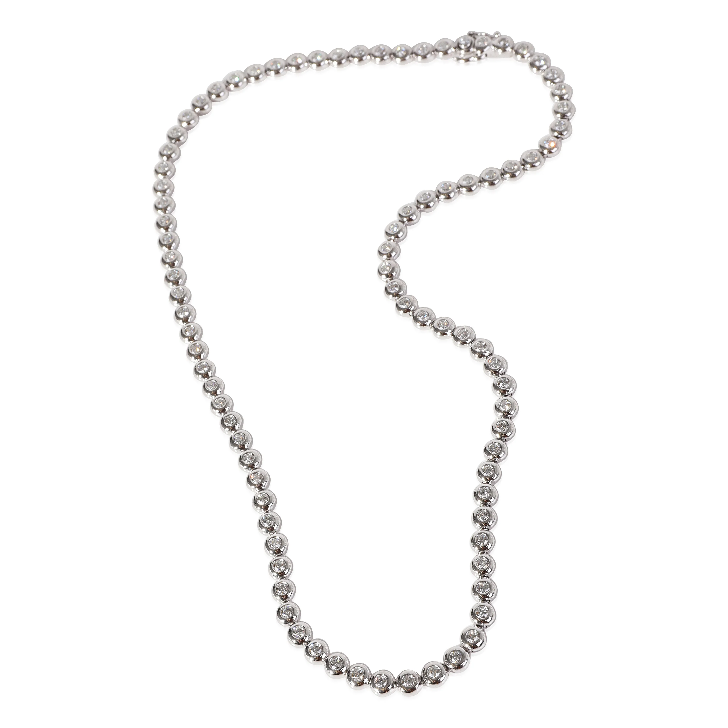 Tiffany & Co. Jazz Bezel Set Diamond Line Necklace in Platinum, 5.50 Ctw - Image 2