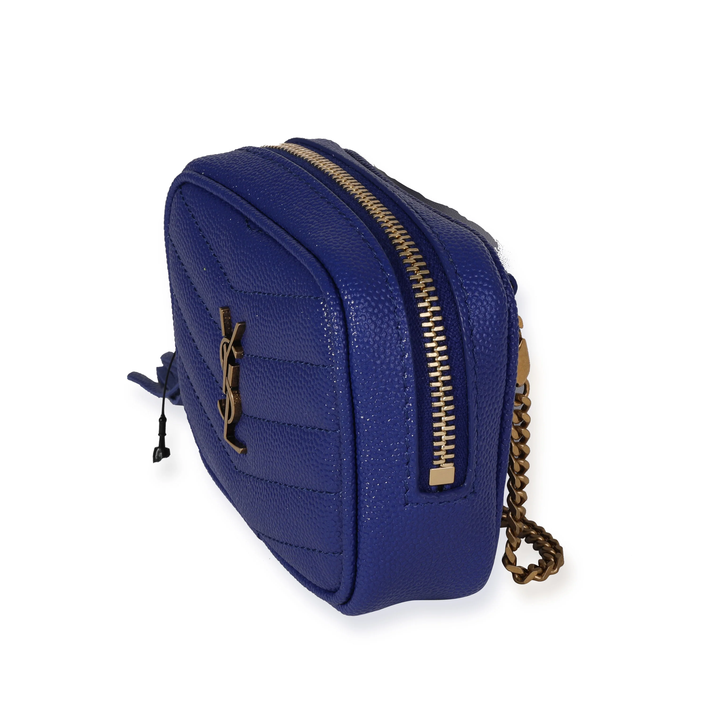 Saint Laurent Bleu Saphir Grain De Poudre Matelassé Lou Baby Bag - Image 2