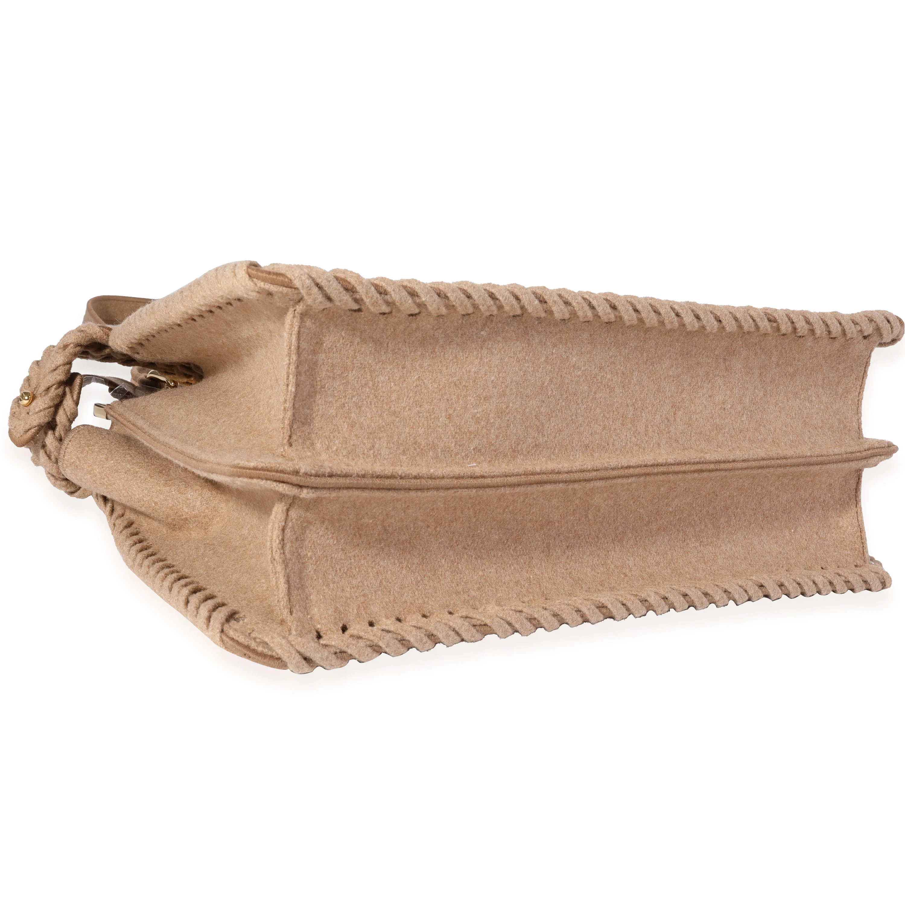 Beige Flannel Medium Peekaboo ISeeU Bag - Image 6