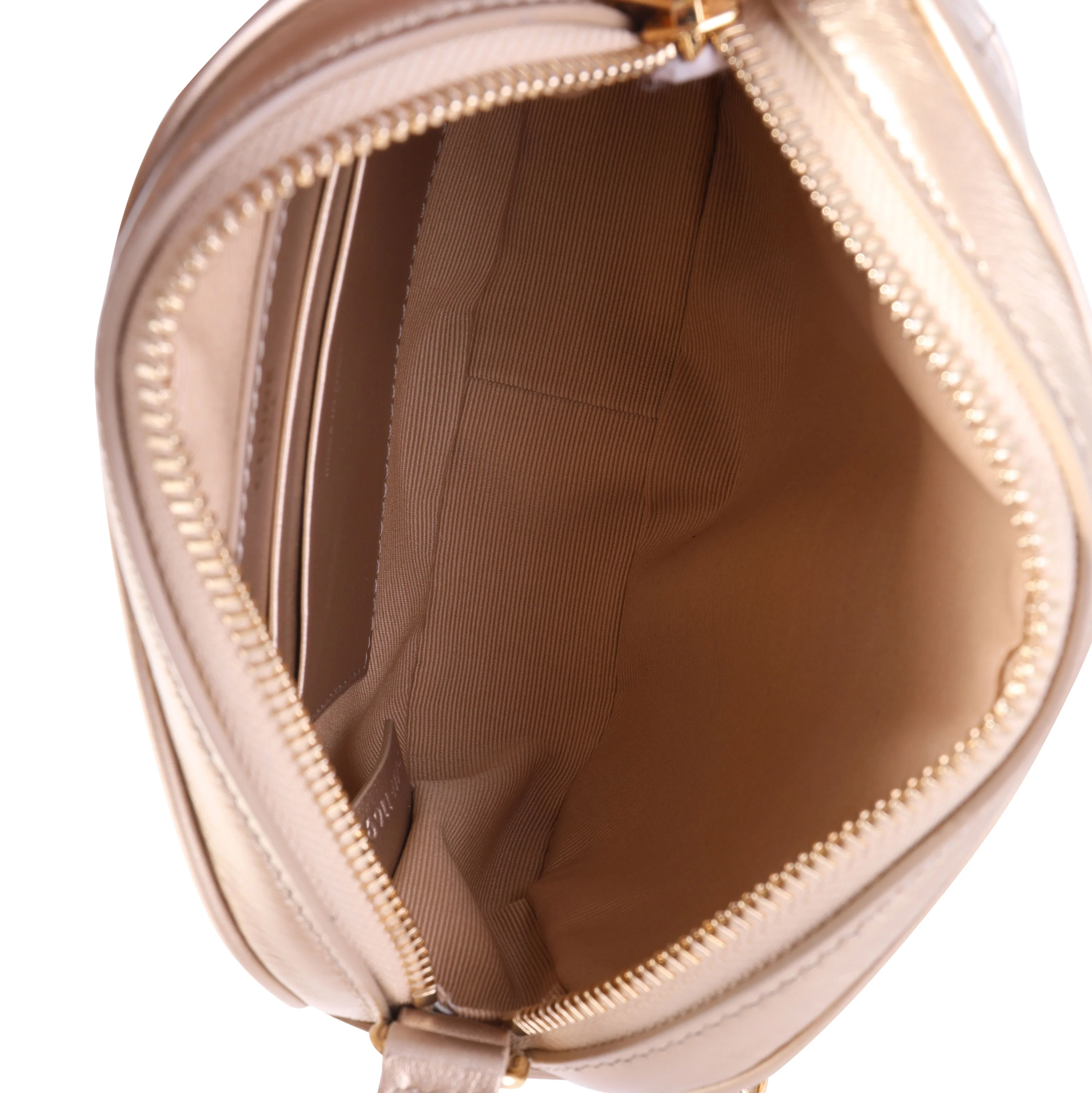 Celine Gold Quilted Leather Small C Charm Camera Bag - Image 8