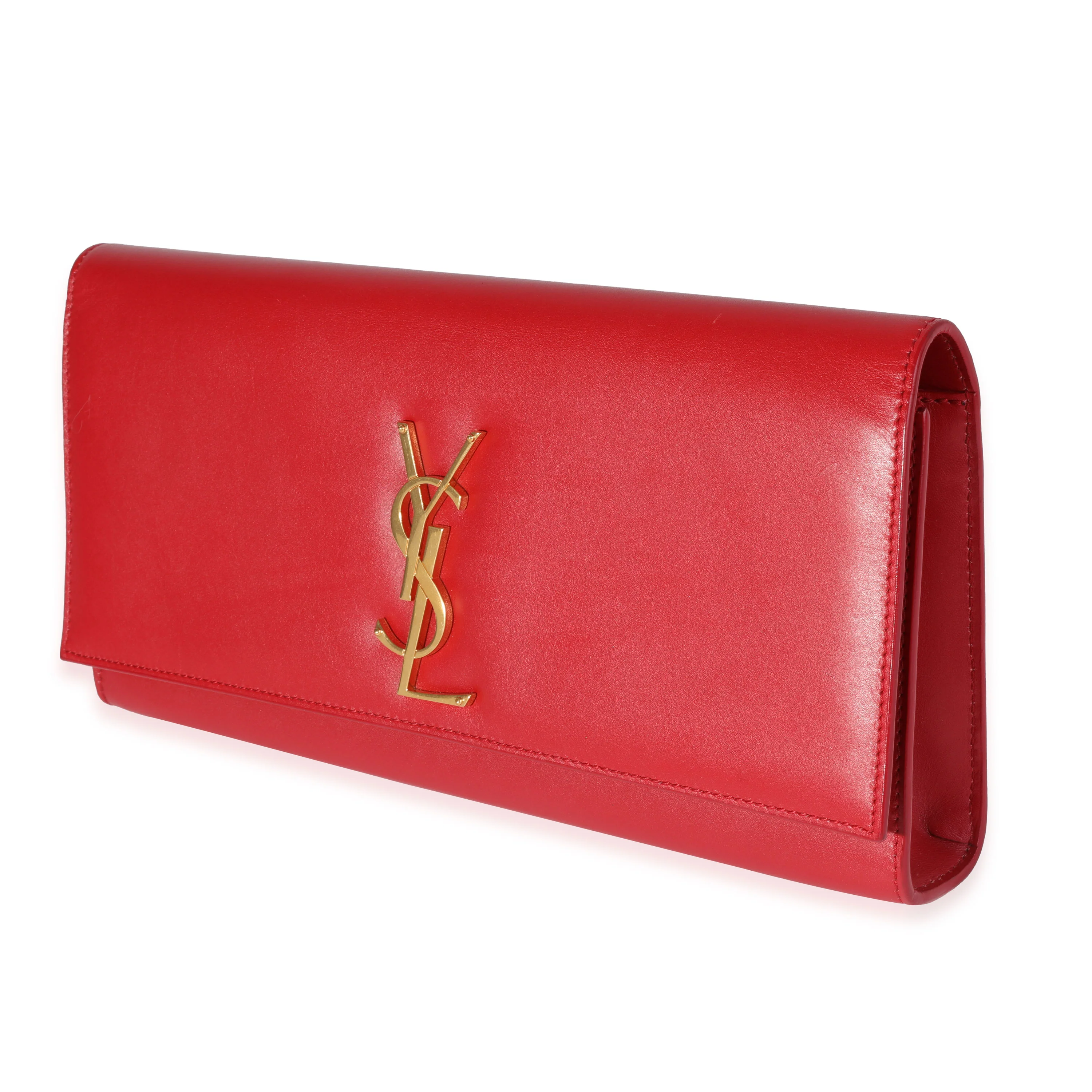 Red Smooth Calfskin Cassandre Clutch - Image 2