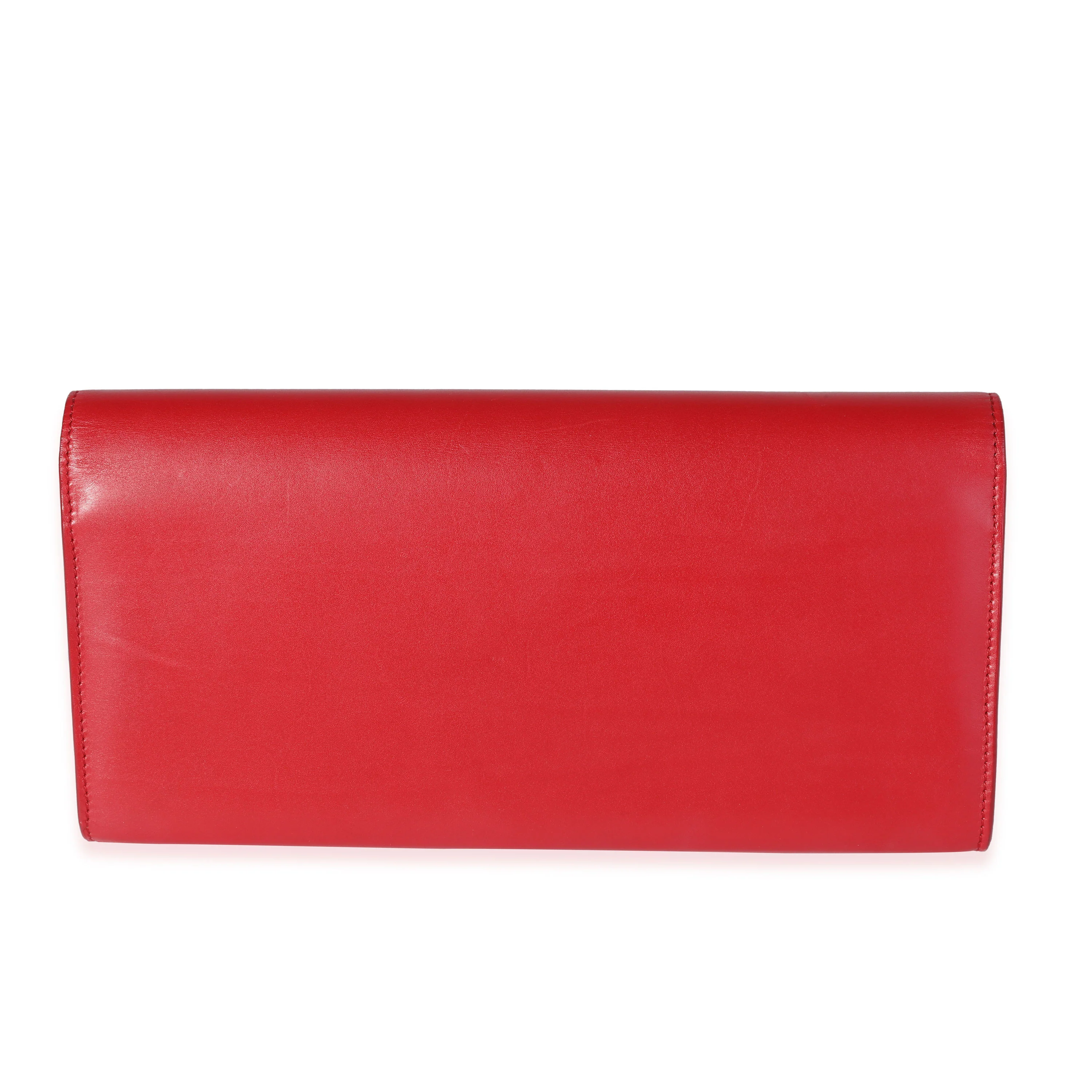 Red Smooth Calfskin Cassandre Clutch - Image 3