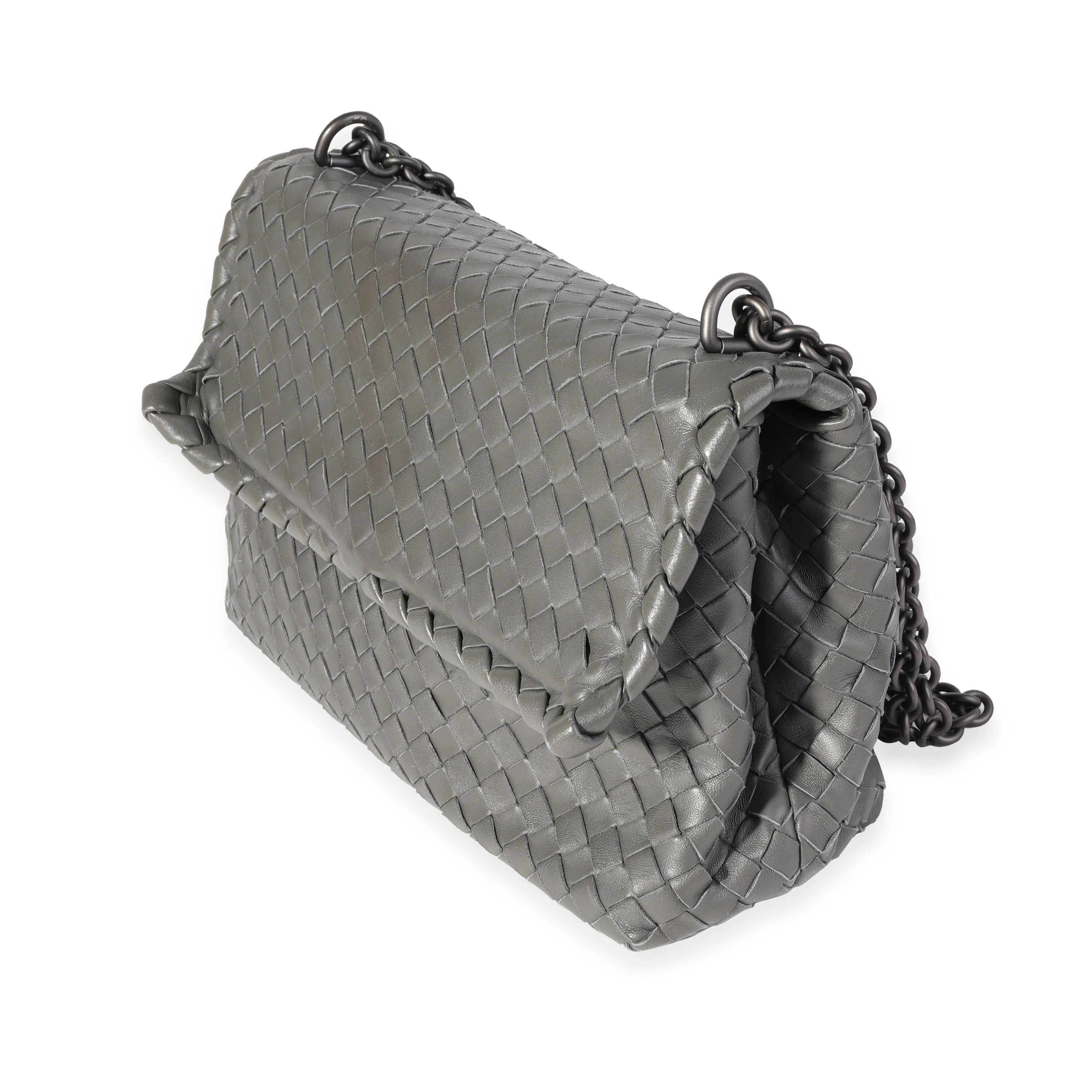 Bottega Veneta Gray Intrecciato Leather Olimpia Bag - Image 2