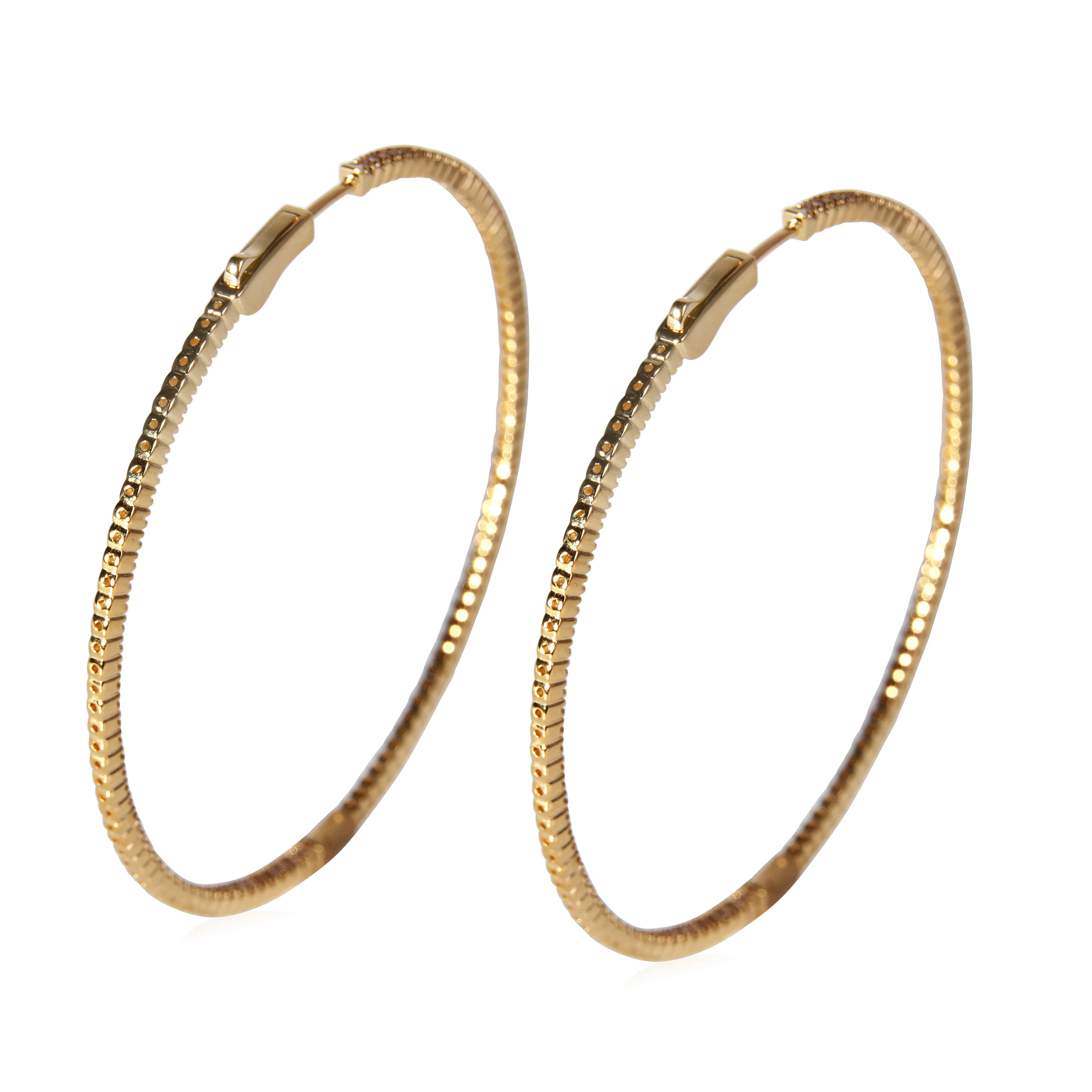 Inside Out Diamond Hoop Earrings in 18k Yellow Gold (2.09 CTW) - Image 3