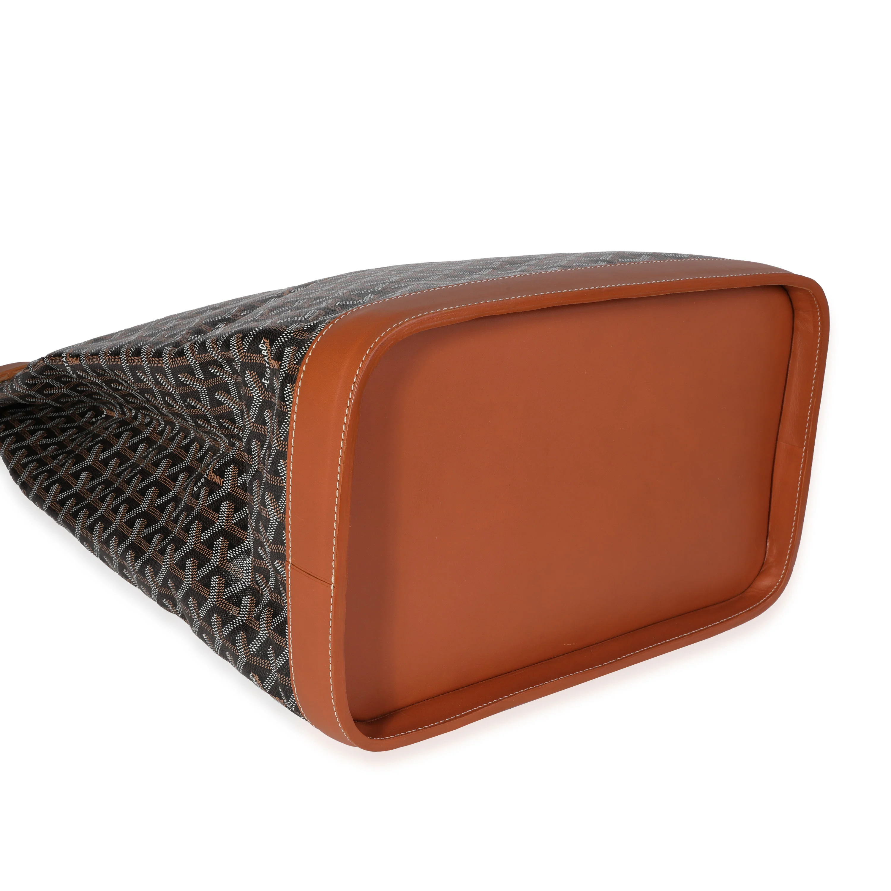 Goyard Black Goyardine & Brown Leather Steamer Bag - Image 7