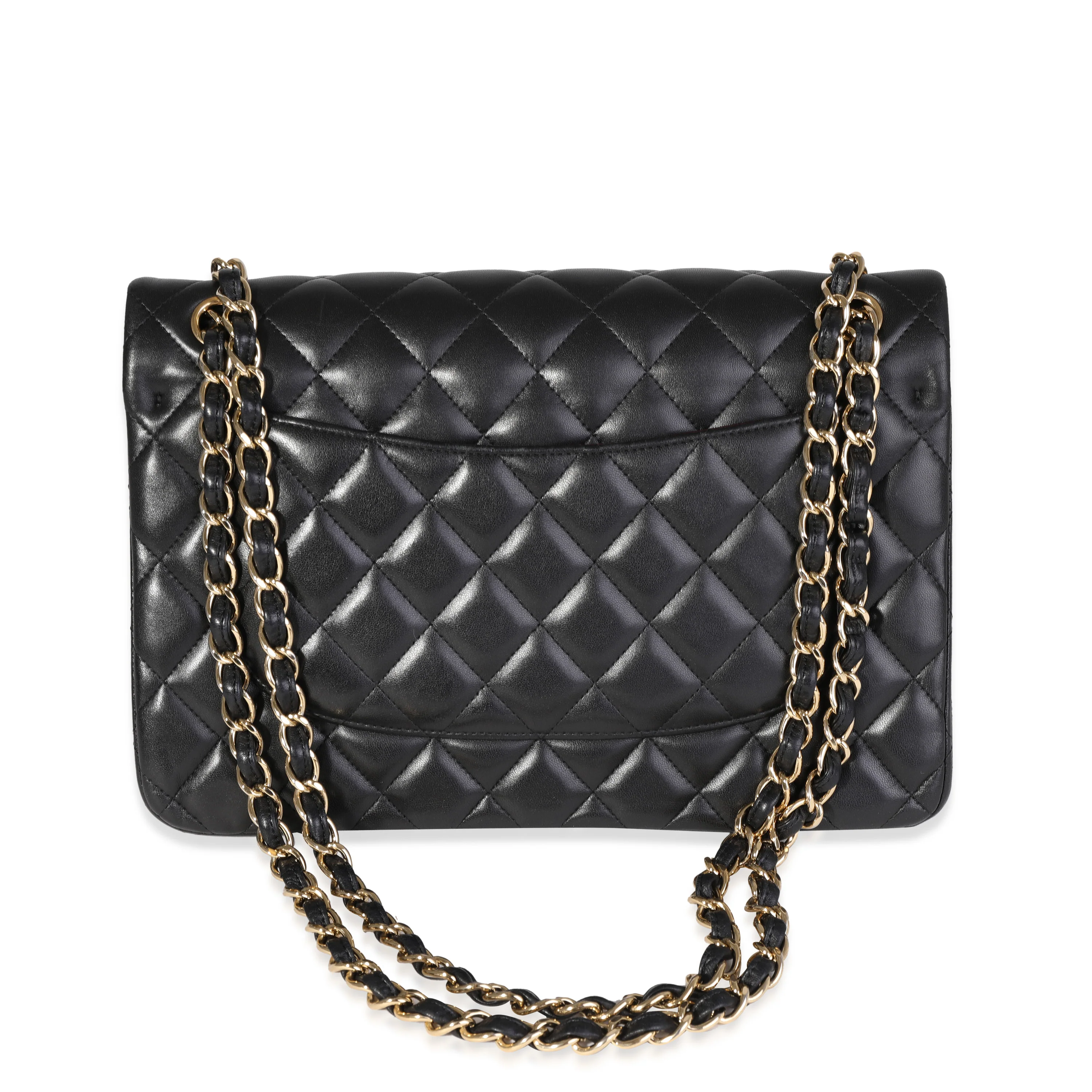 Black Quilted Lambskin Jumbo Classic Double Flap Bag - Image 3