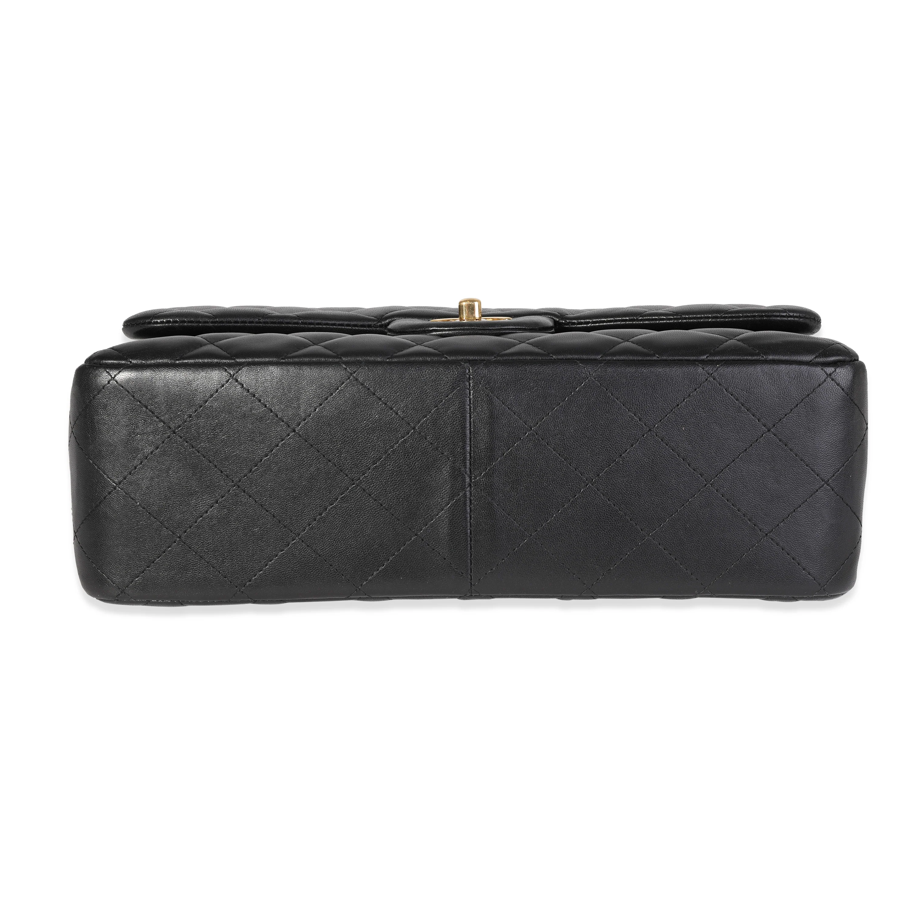 Black Quilted Lambskin Jumbo Classic Double Flap Bag - Image 5