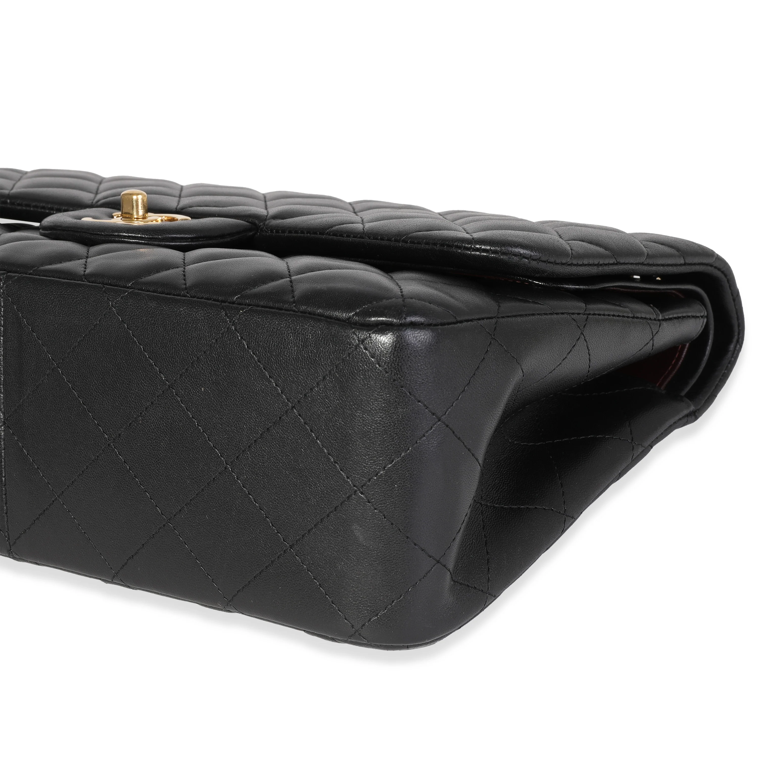 Black Quilted Lambskin Jumbo Classic Double Flap Bag - Image 7