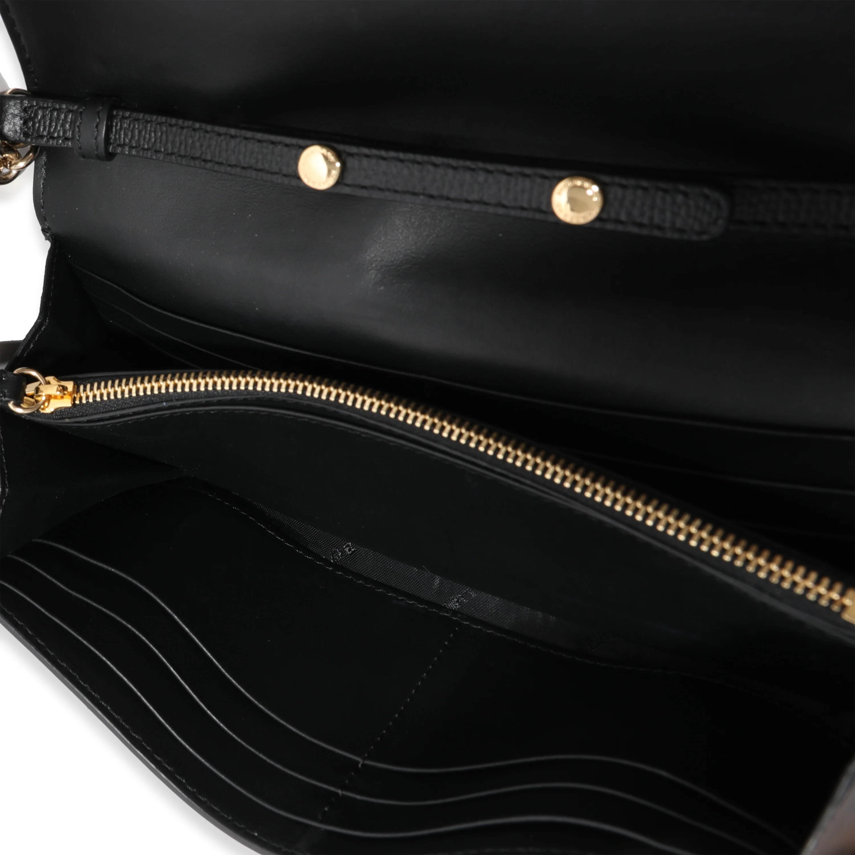 Burberry House Check & Black Leather Chain Wallet - Image 6