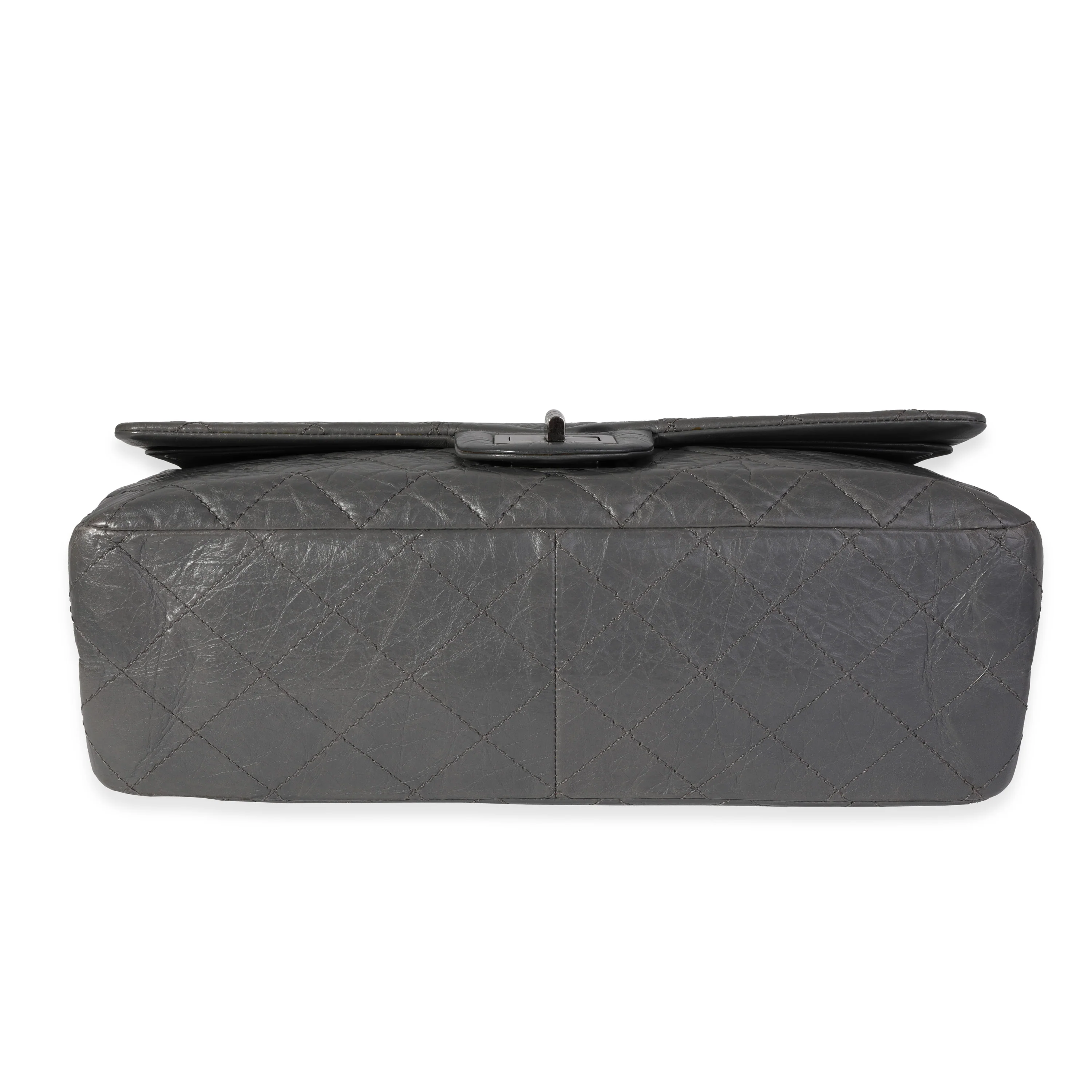 Gray Quilted Aged Calfskin Reissue 2.55 227 Double Flap Bag - Image 5