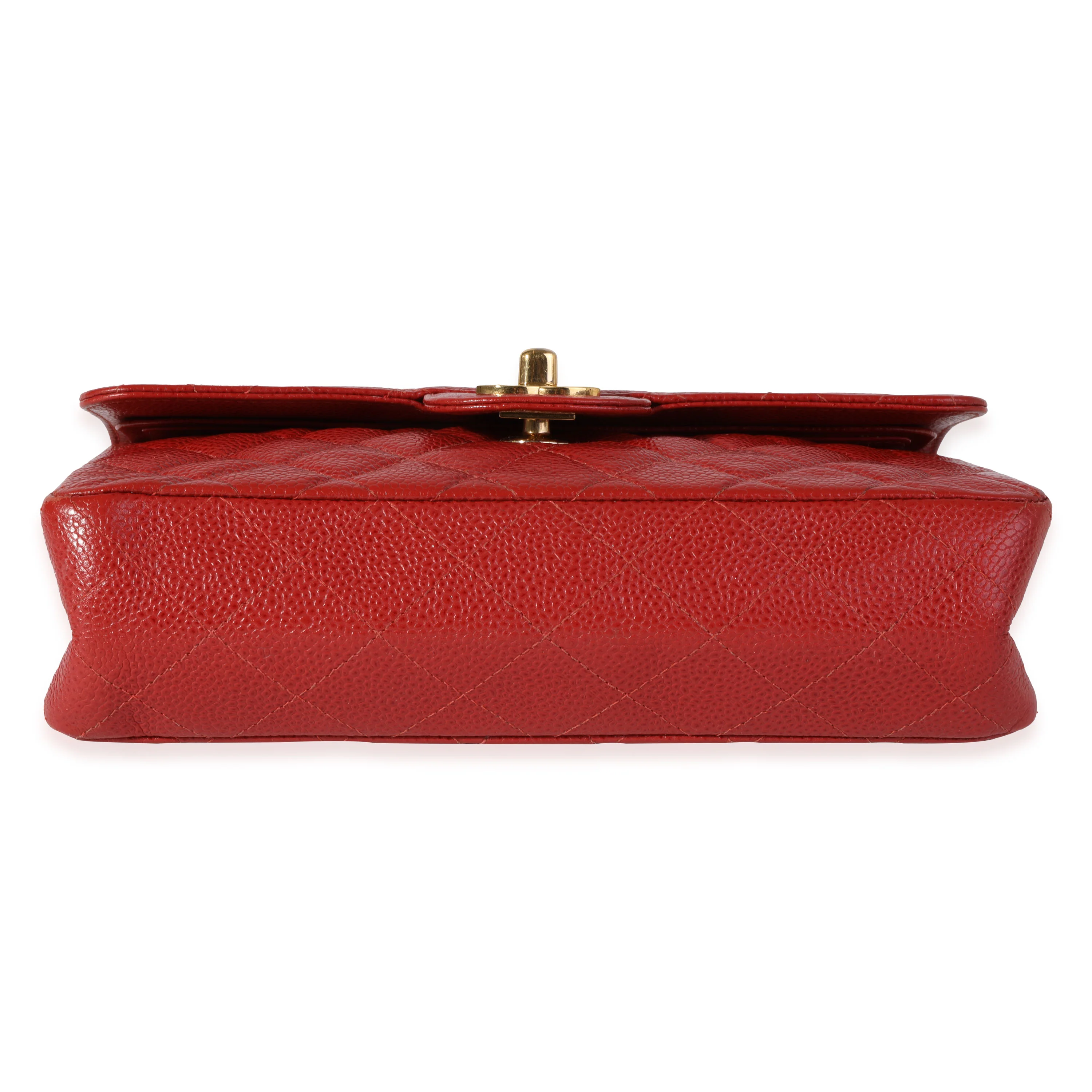 Chanel Red Quilted Caviar Small Classic Double Flap Bag - Image 5
