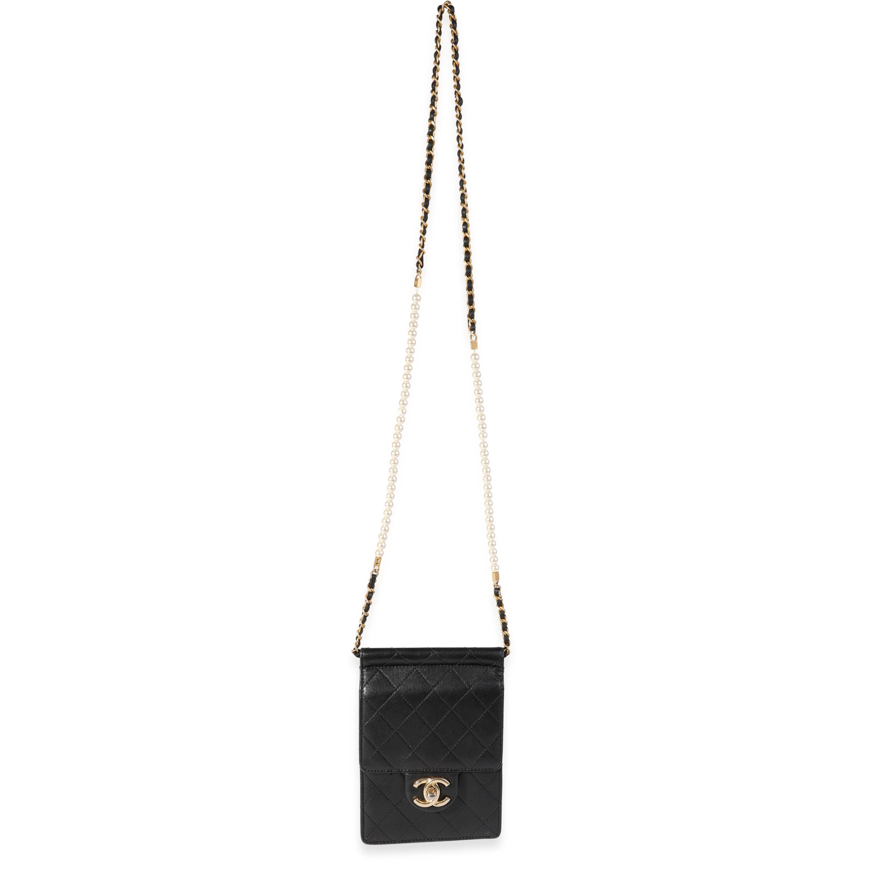Chanel Black Quilted Goatskin Chic Pearls Crossbody - Image 4