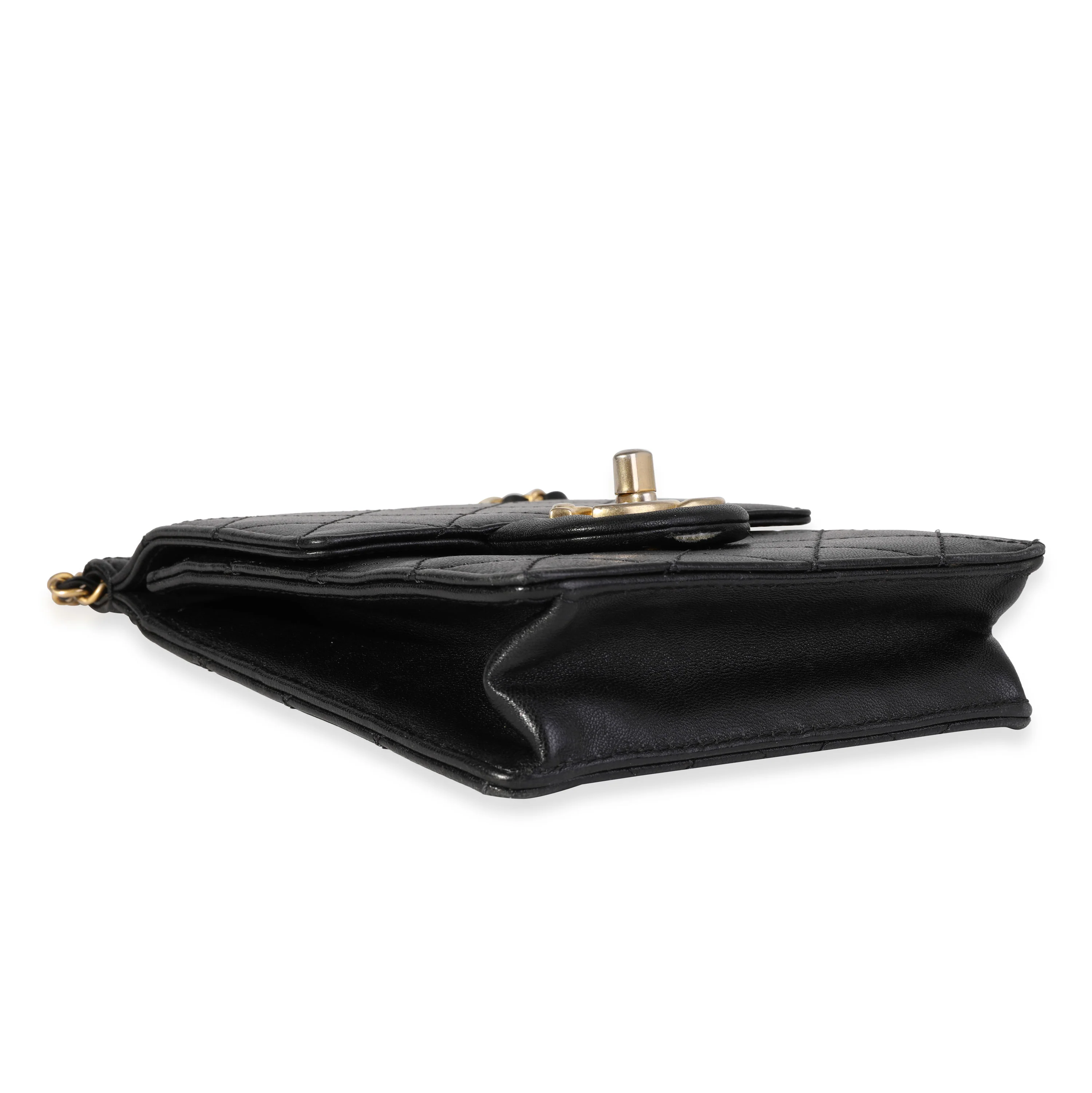 Chanel Black Quilted Goatskin Chic Pearls Crossbody - Image 6
