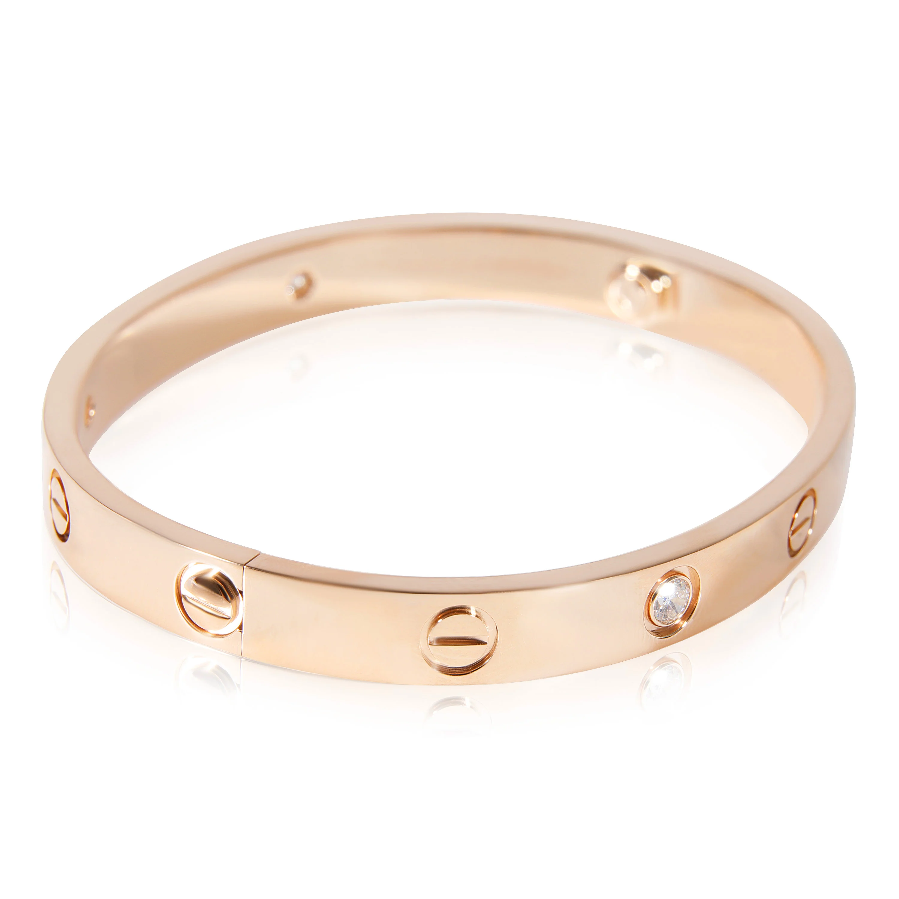 Cartier Love 4 Diamond Bracelet in 18k Rose Gold 0.42 CTW - Image 2