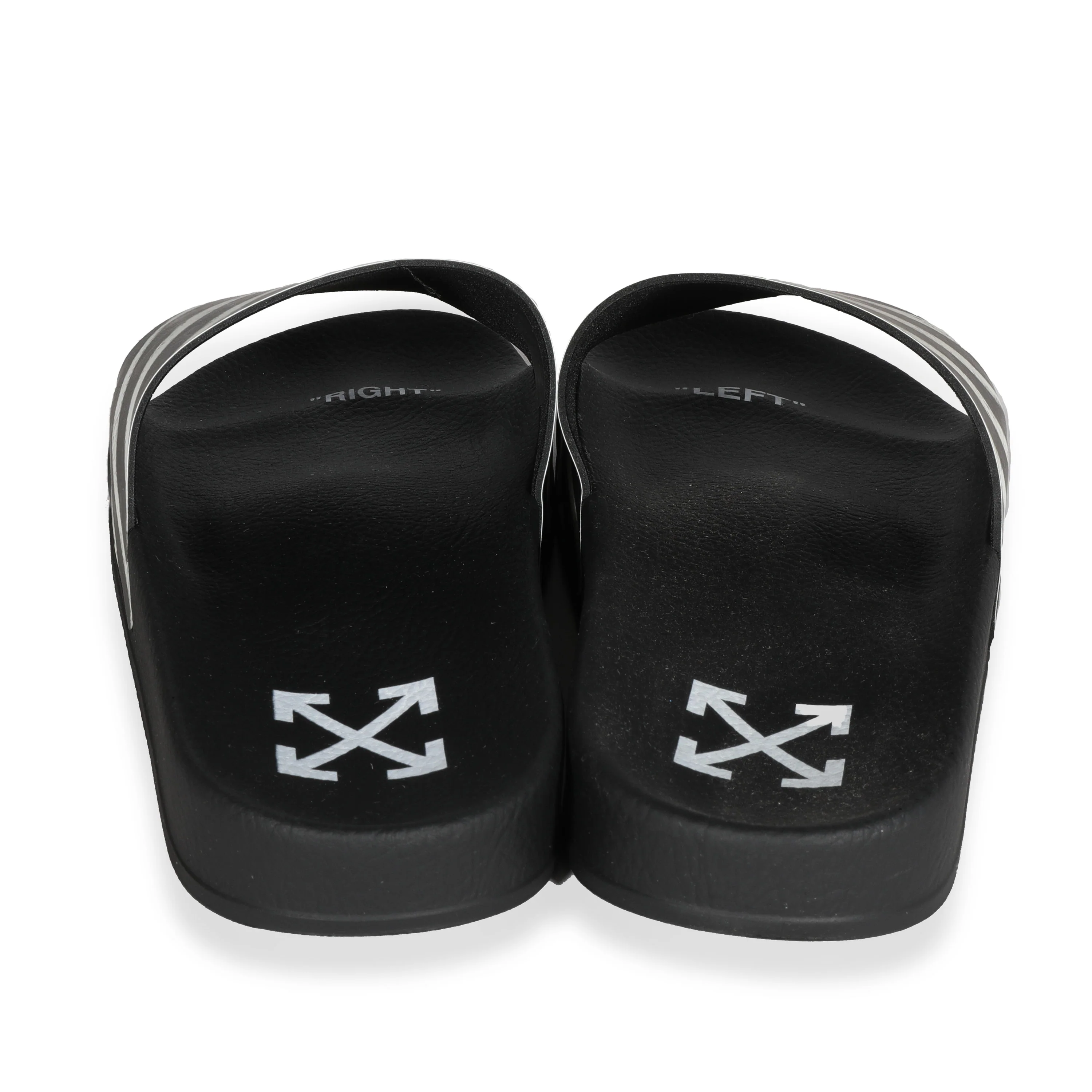 Off-White - Off-White Industrial Sliders Diagonal Stripe - Black White (38 EU - Image 4