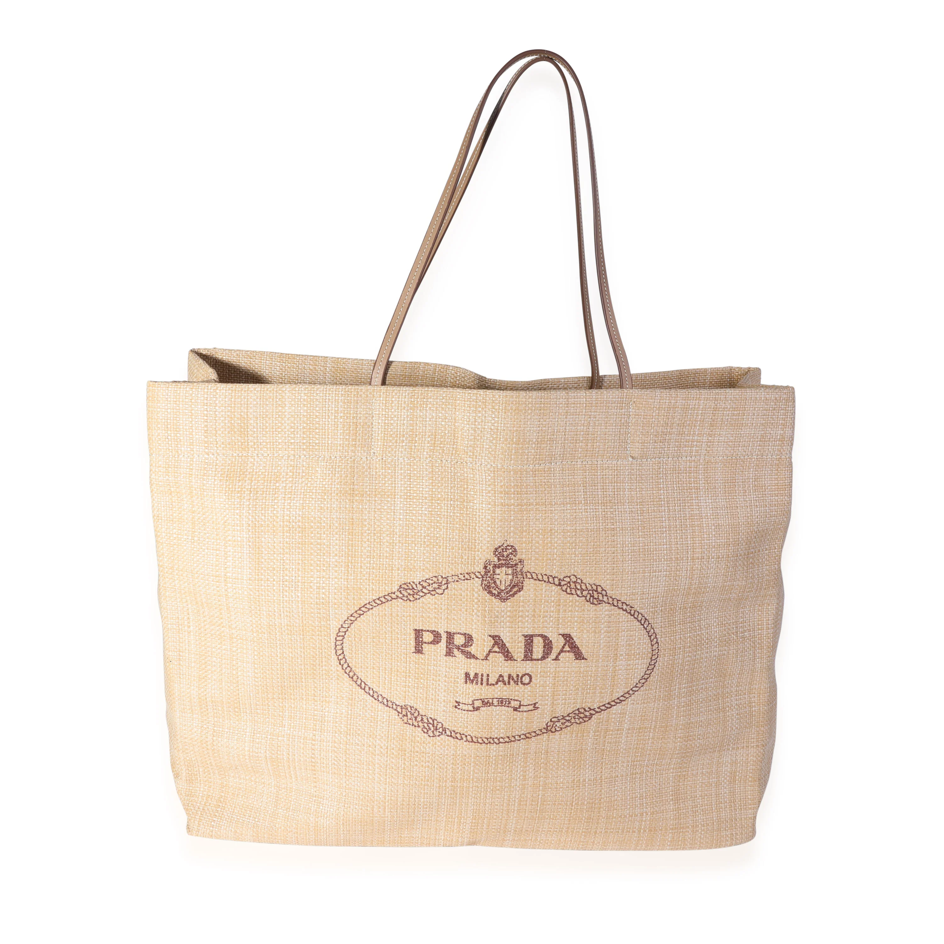 Prada Natural Raffia Paglia Tote