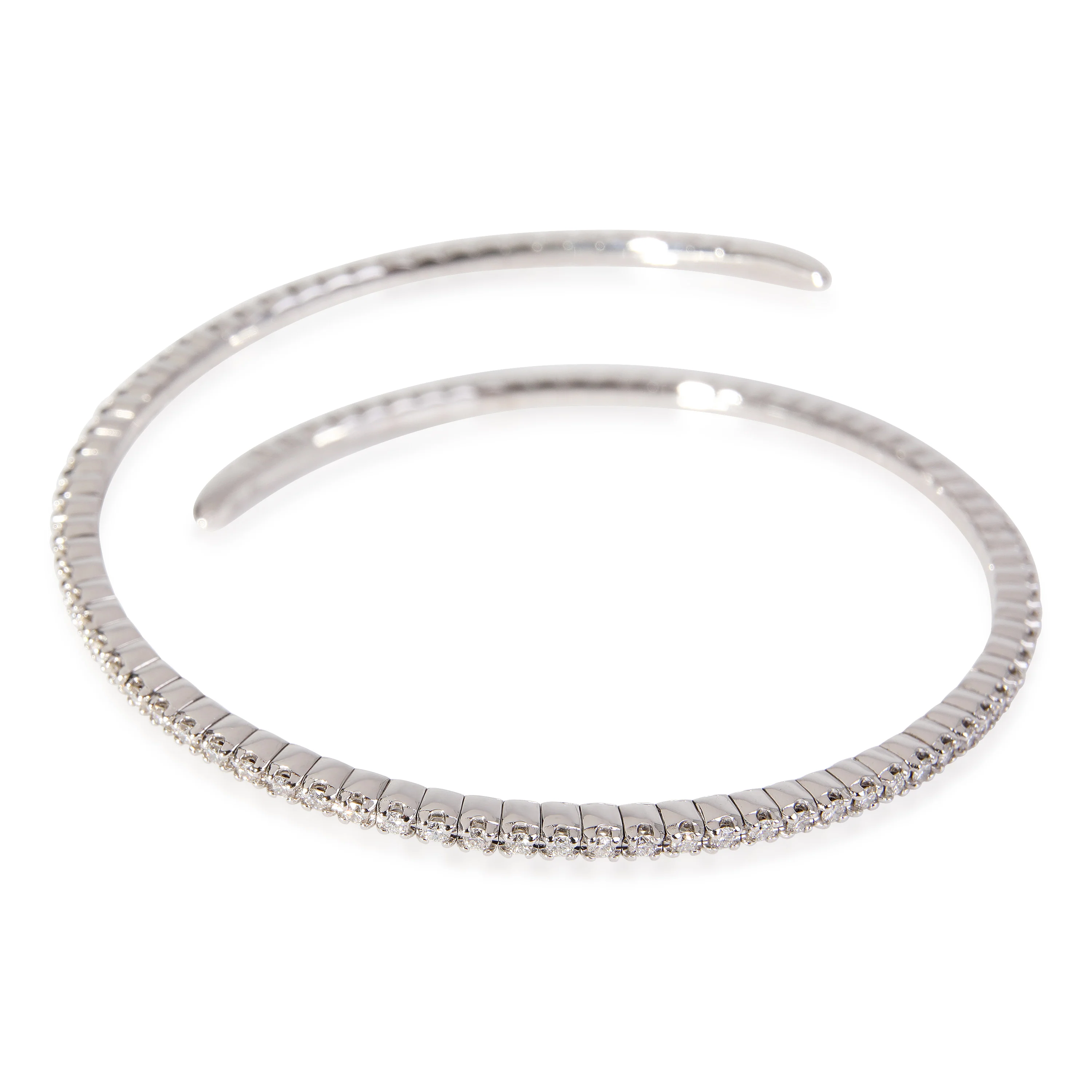 Flexible Diamond Bangle in 18k White Gold (1.50 Ctw) - Image 3