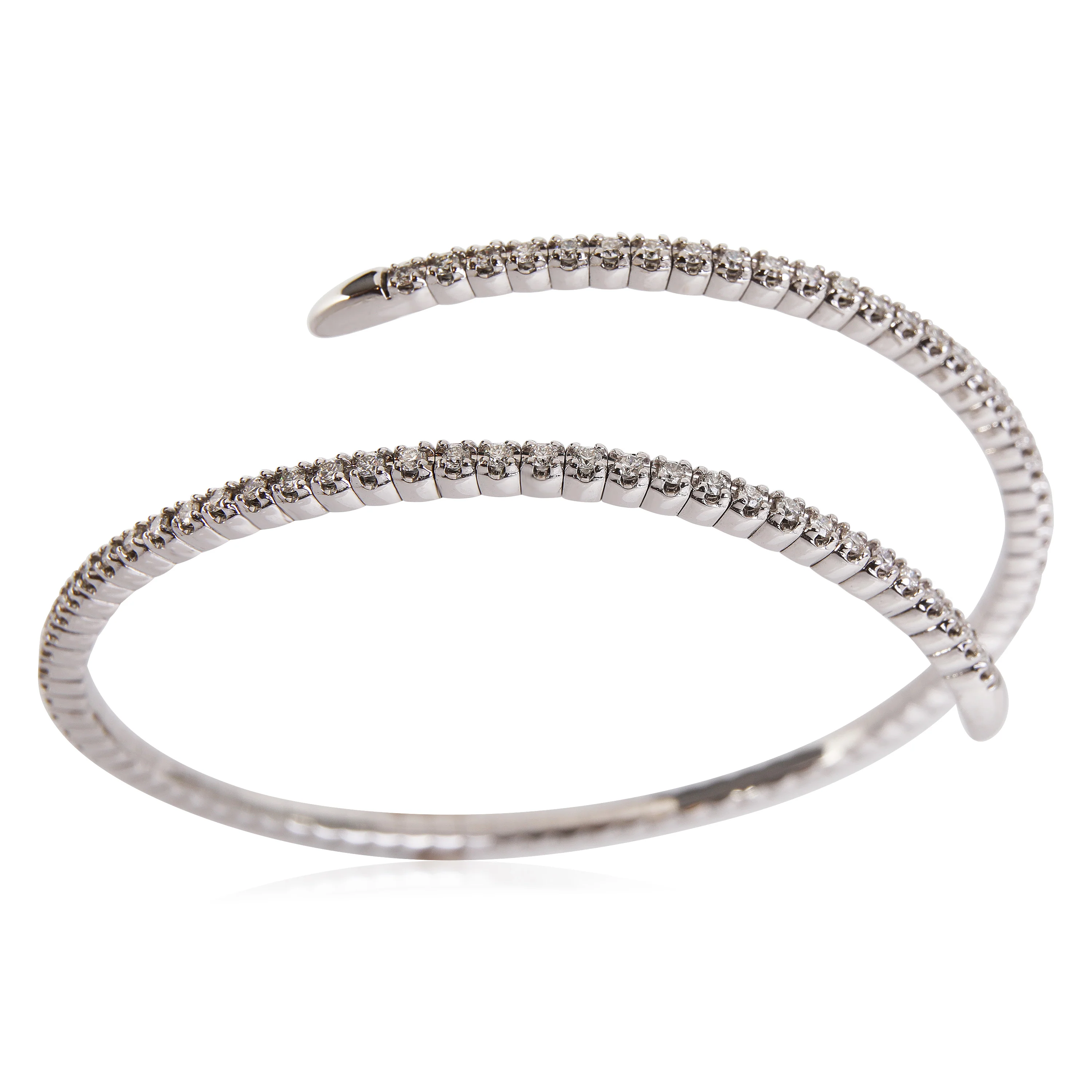 Flexible Diamond Bangle in 18k White Gold (1.50 Ctw) - Image 4