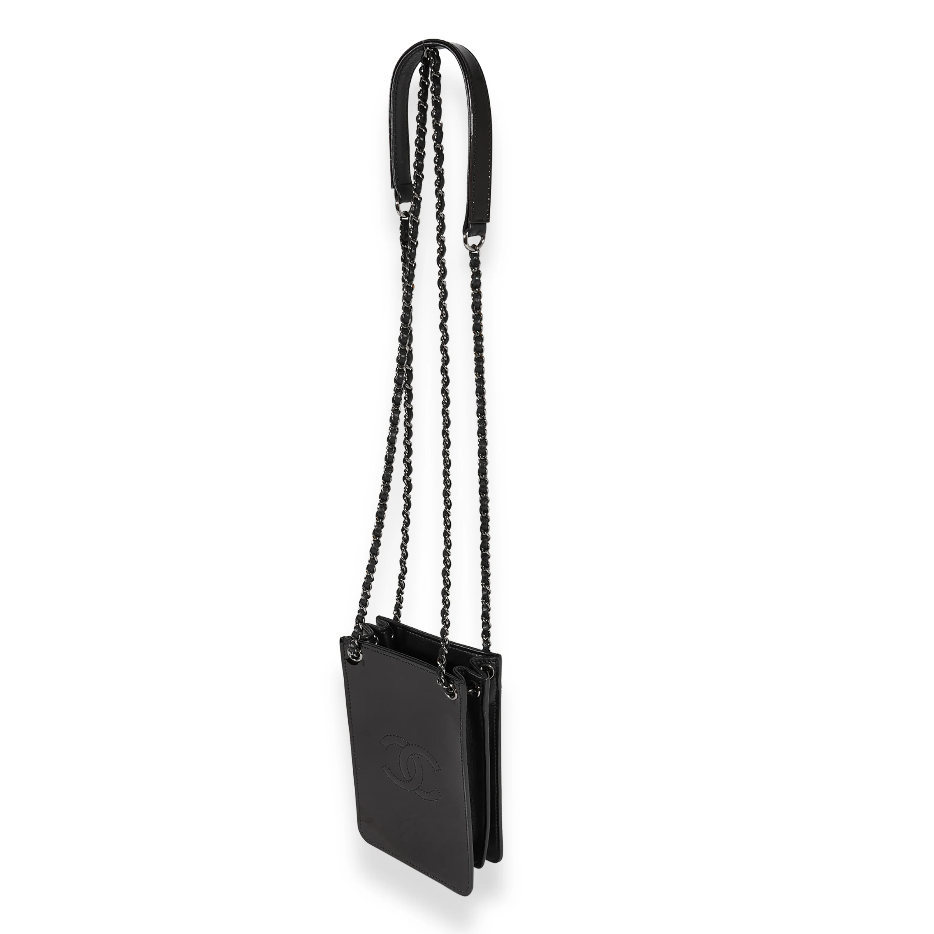 Black Patent Leather CC O-Phone Holder Crossbody - Image 2