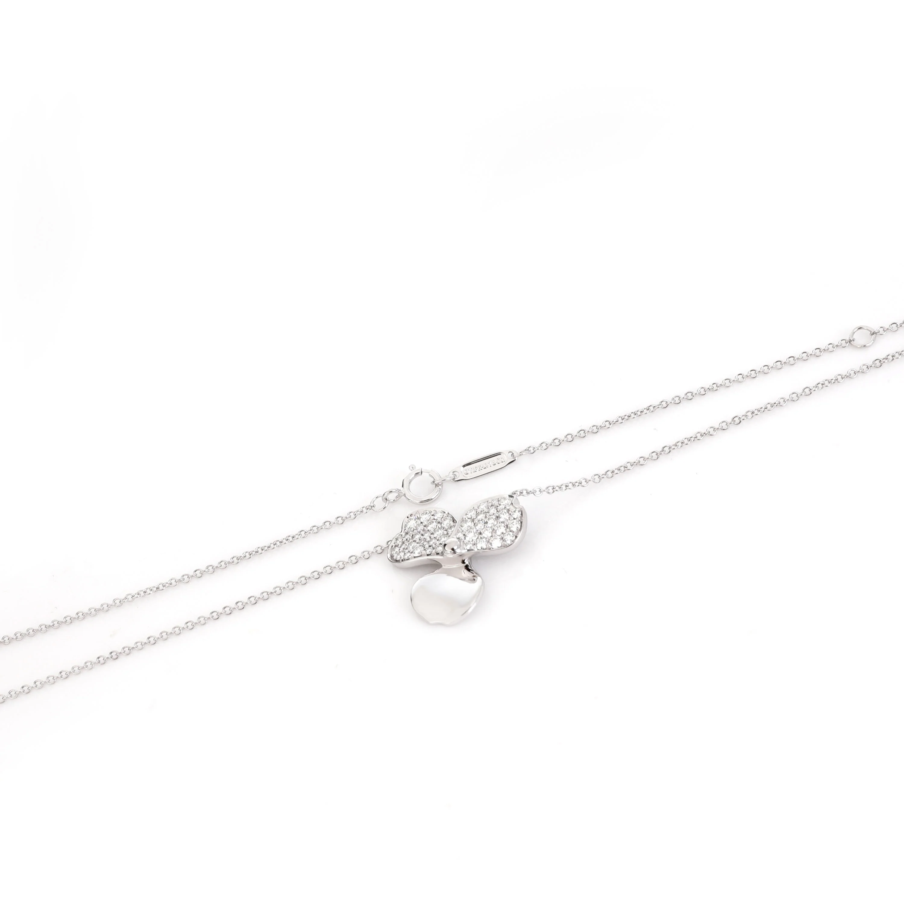 Paper Flowers Single Station Necklace in Platinum 0.33 ctw - Image 4