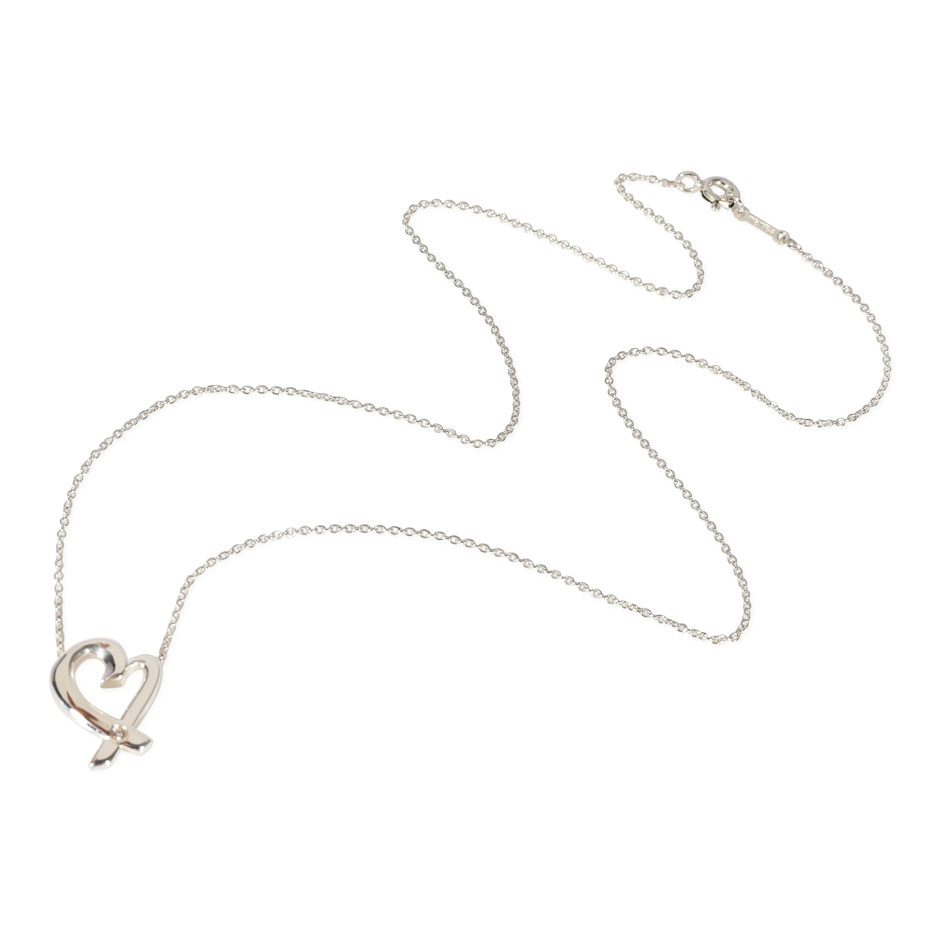 Tiffany & Co. Paloma Picasso Diamond Loving Heart Pendant in Sterling Silver - Image 3