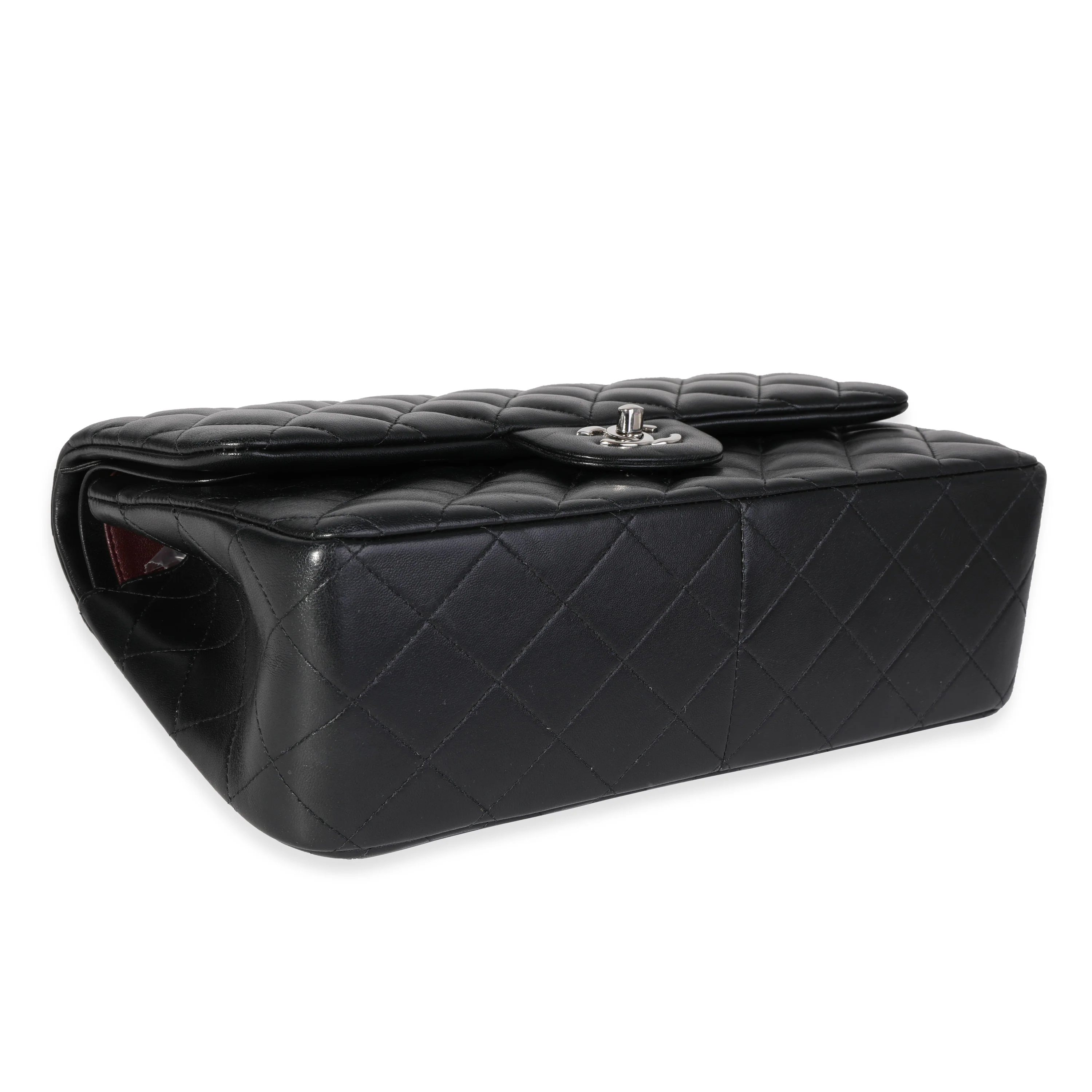 Black Quilted Lambskin Jumbo Classic Double Flap Bag - Image 6