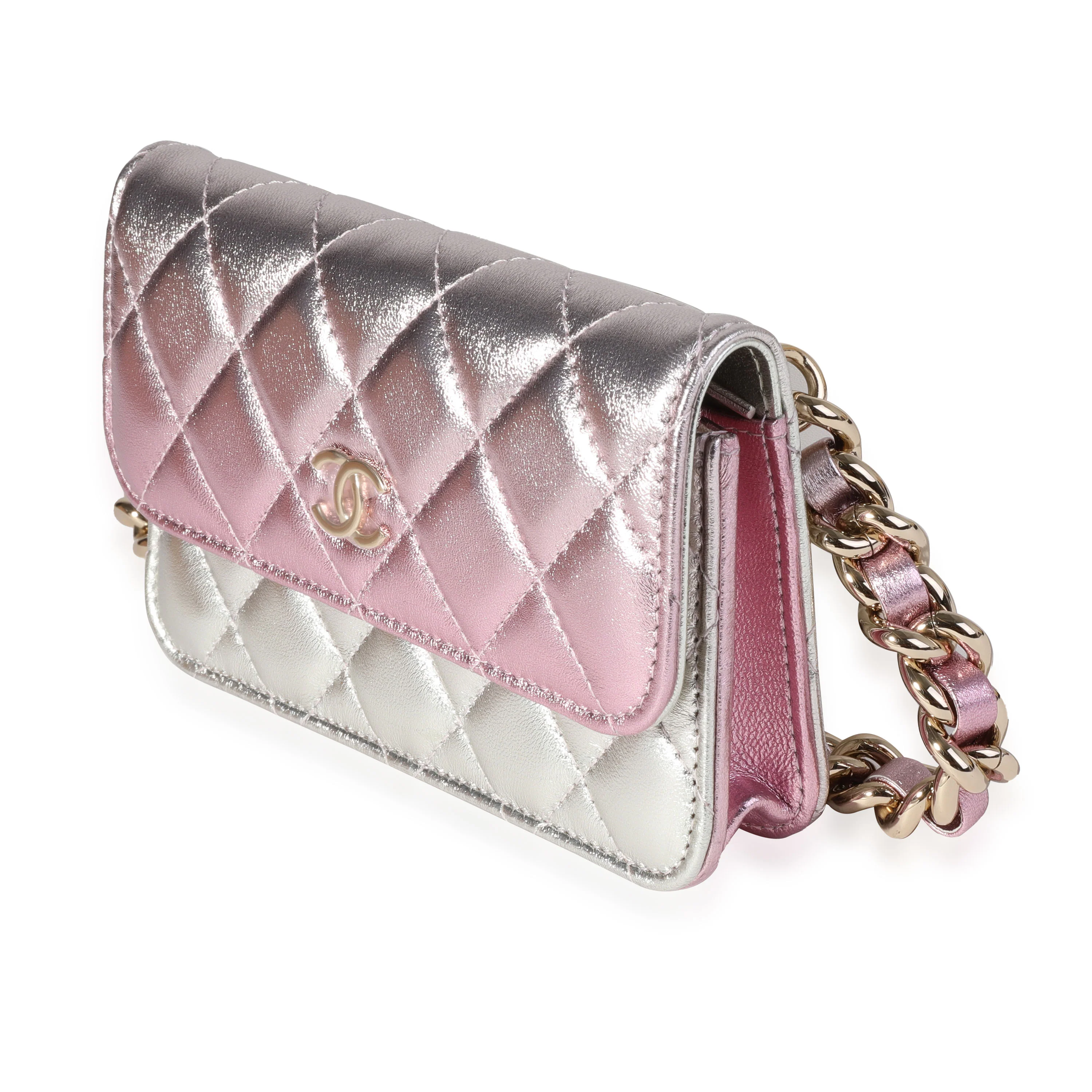 Chanel Iridescent Quilted Lambskin Coco Punk Flap Clutch with Chain - Image 2