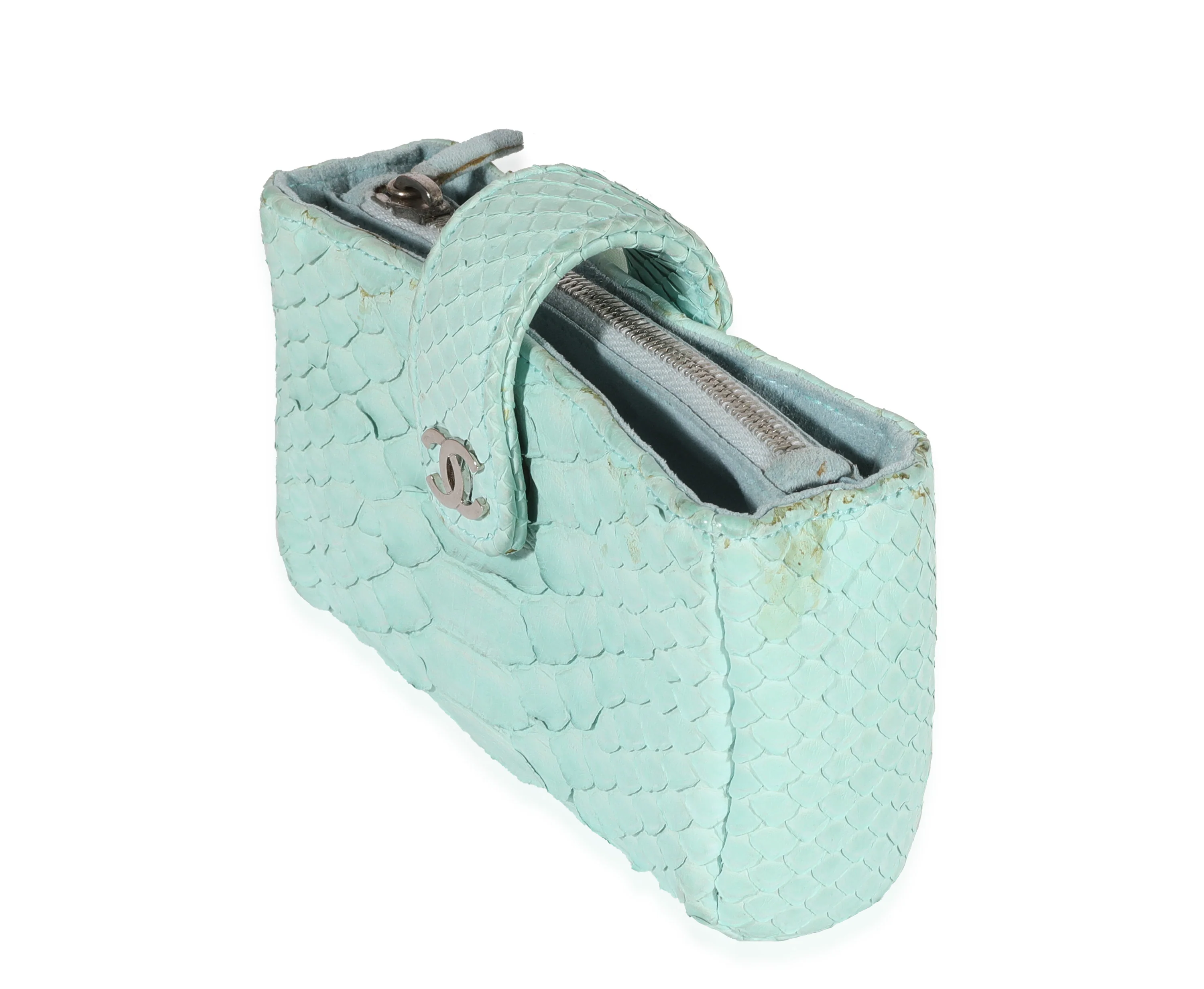 Mint Python Mini Phone Holder Clutch - Image 2
