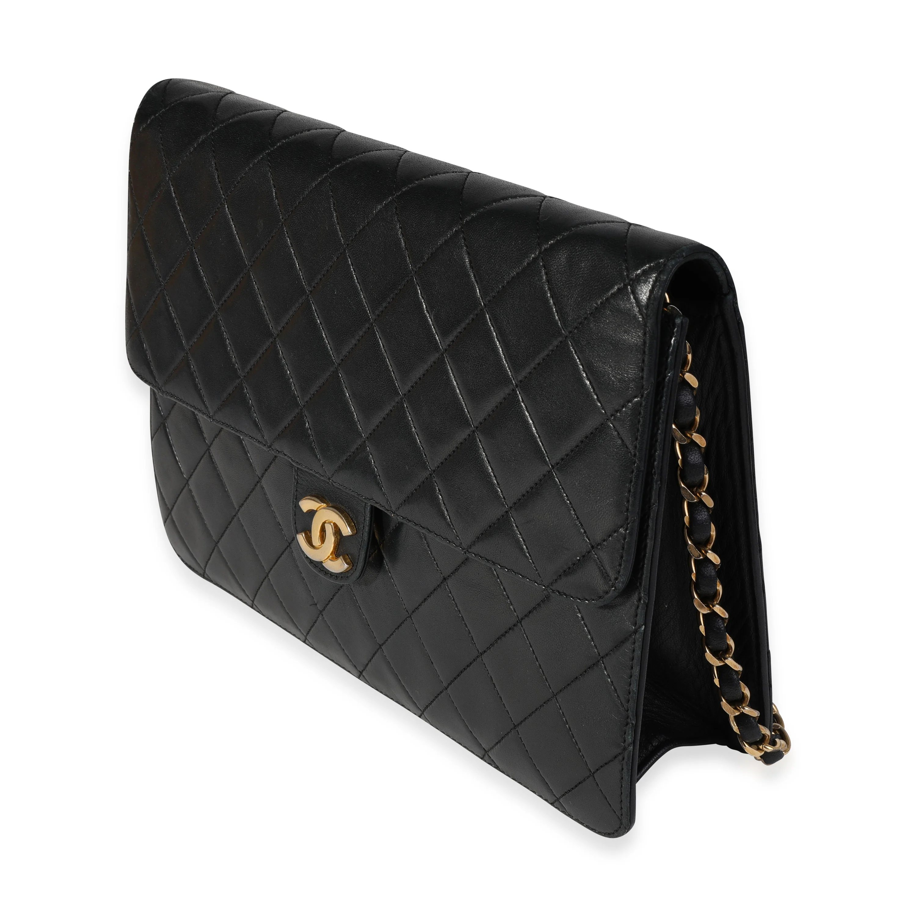 Chanel Vintage Black Quilted Lambskin Single Flap Bag - Image 2