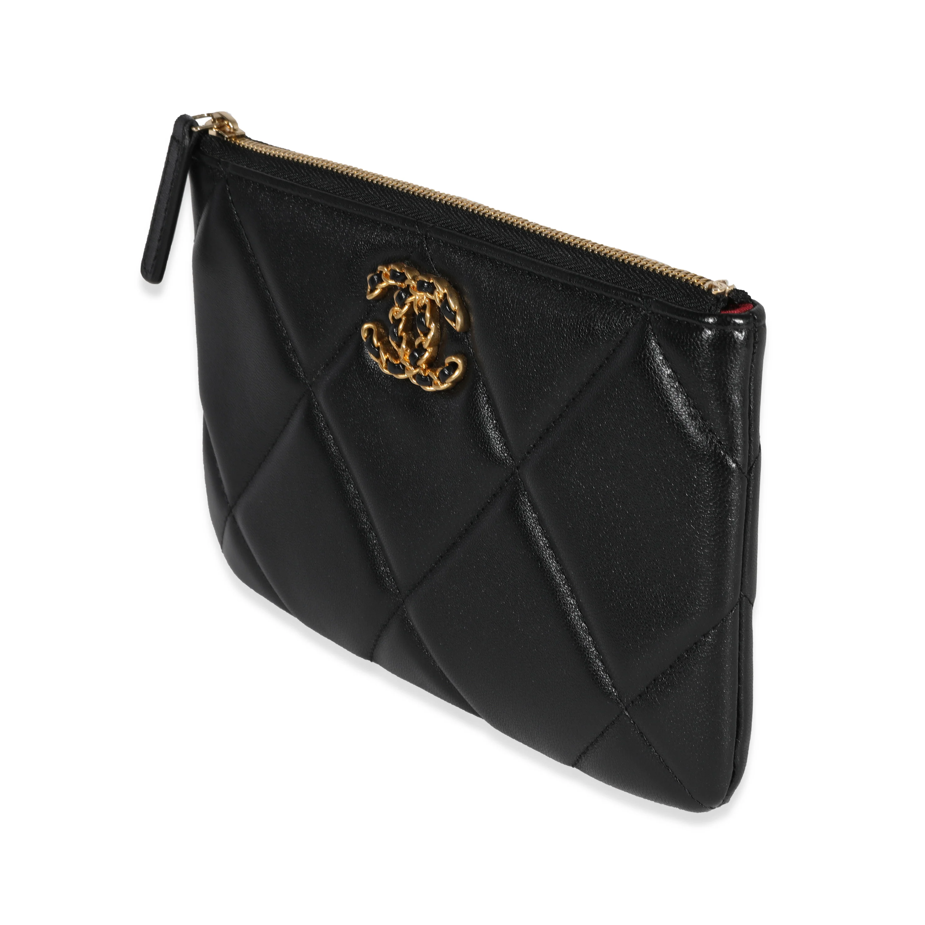Black Lambskin Quilted Chanel 19 O Case - Image 2