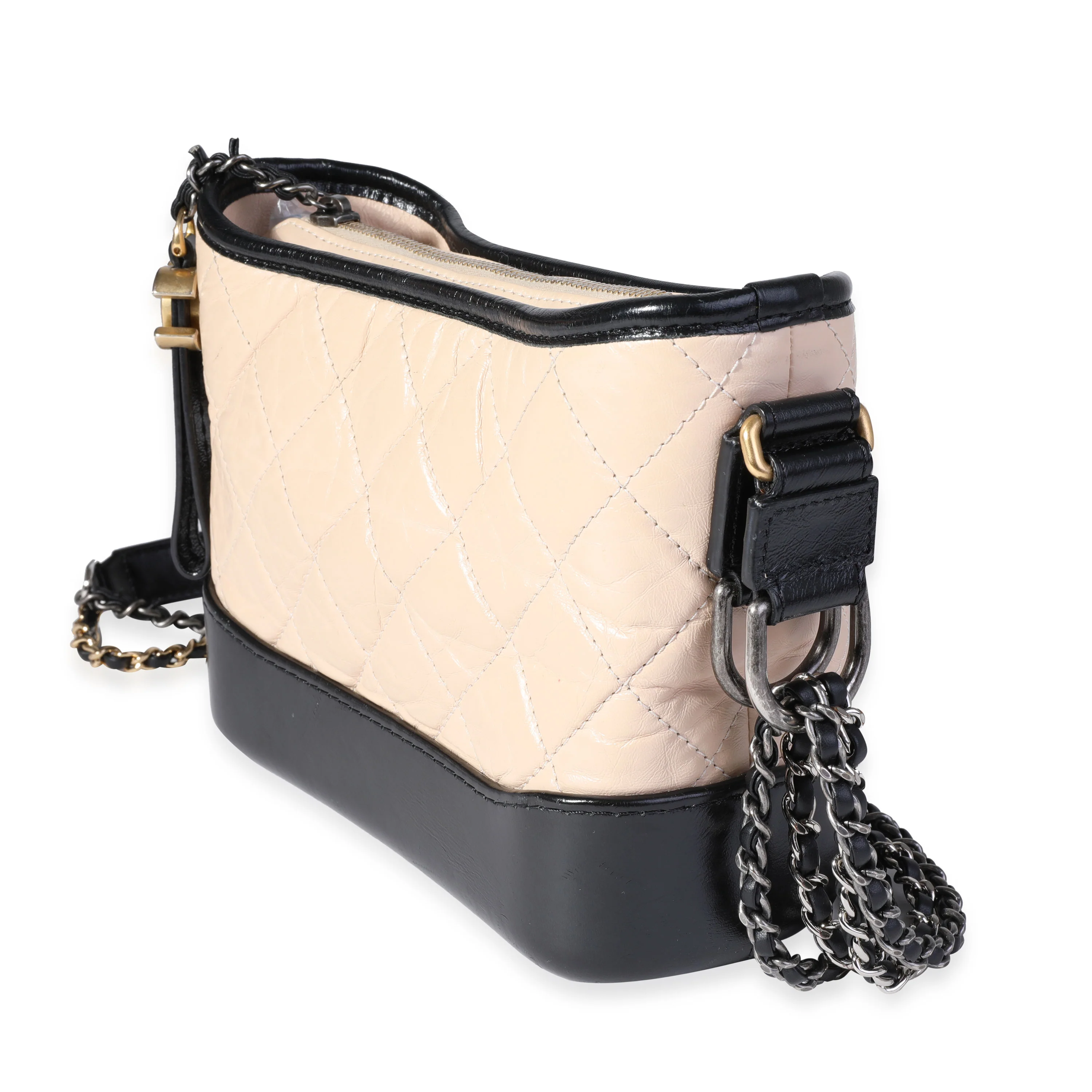Chanel Beige & Black Aged Calfskin Small Gabrielle Hobo - Image 2