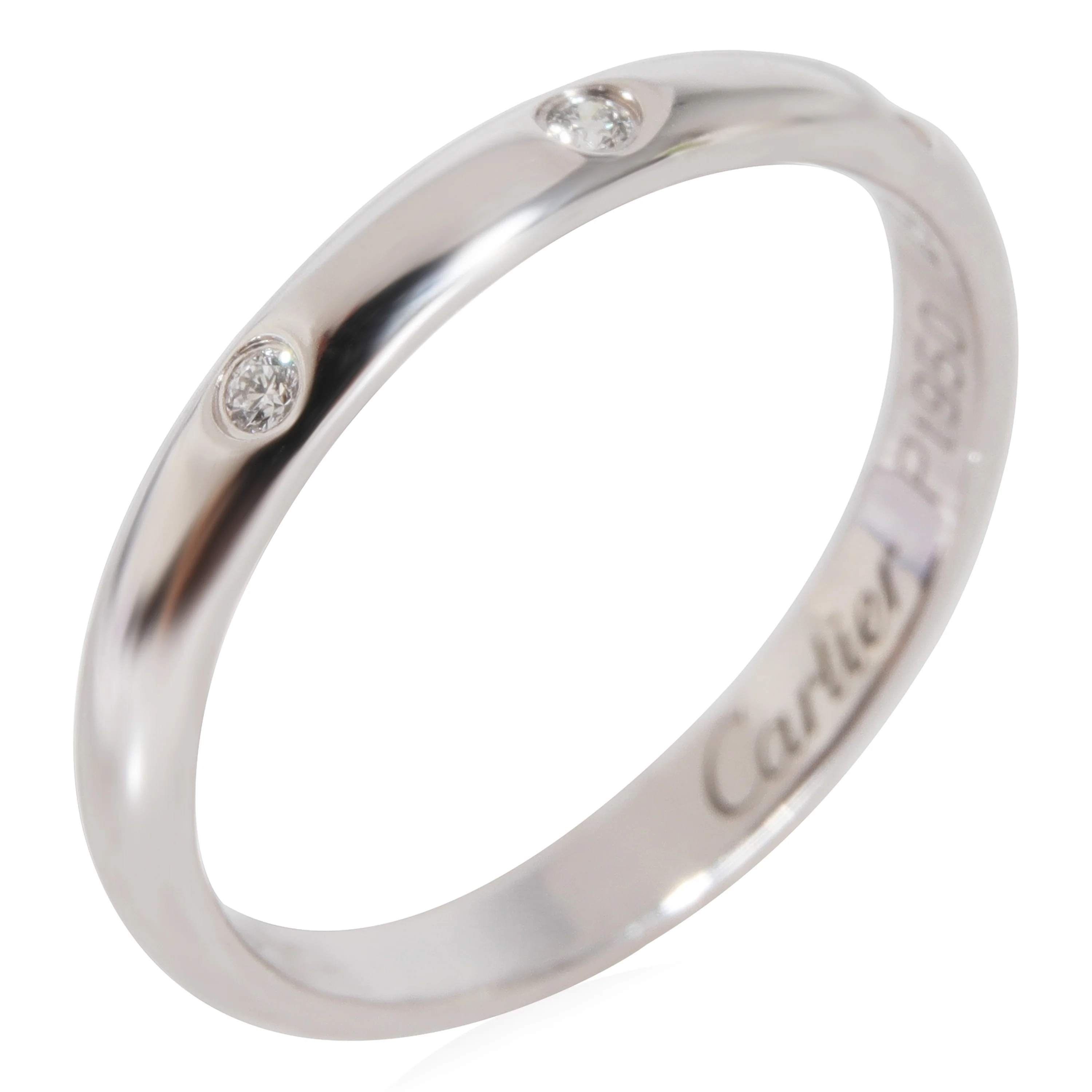 Cartier 1895 3 Diamond Wedding Band in Platinum 0.03 Ctw - Image 4