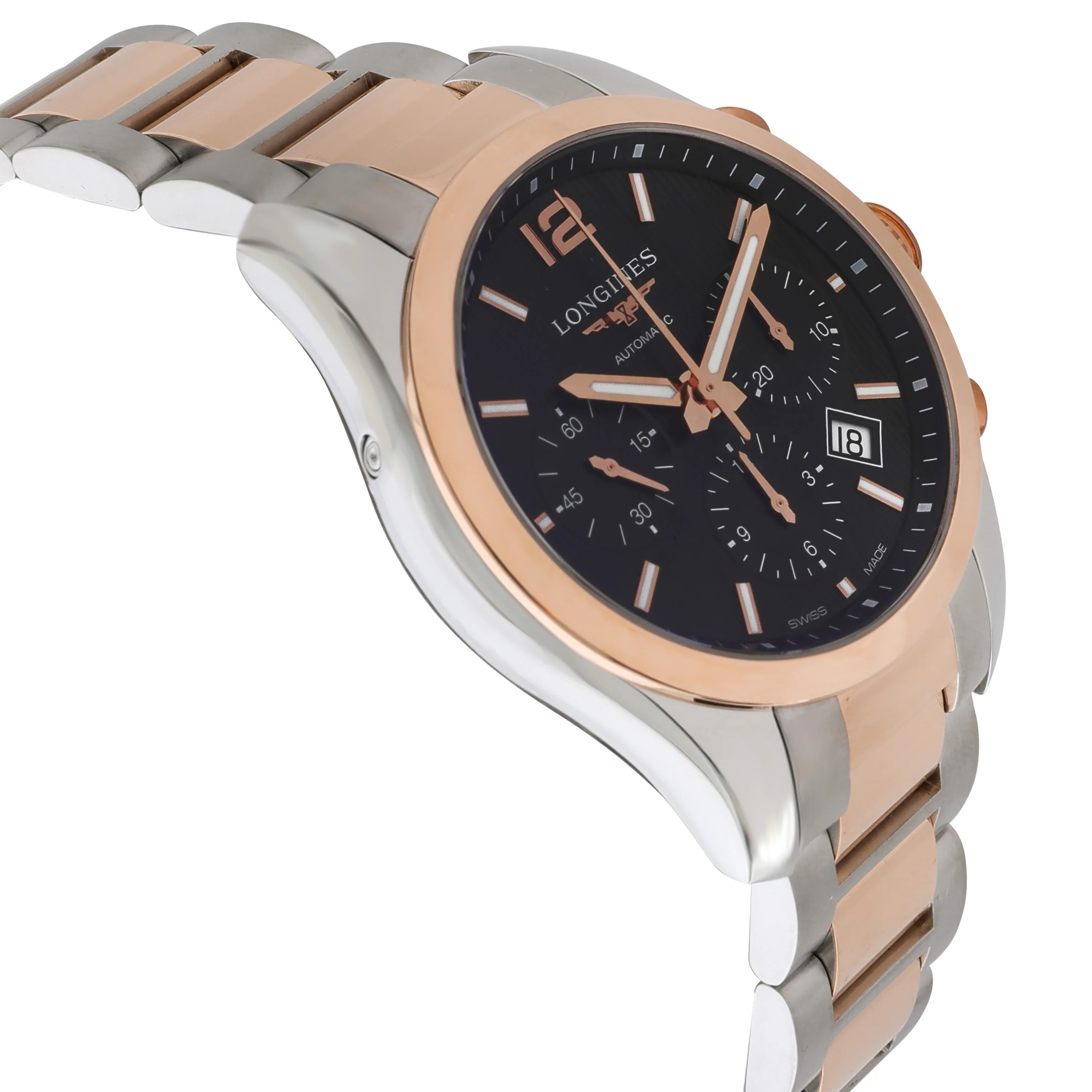Longines Conquest Classic Chrono L2.786.5.56.7 Mens Watch in 18kt Rose Gold/Sta - Image 2