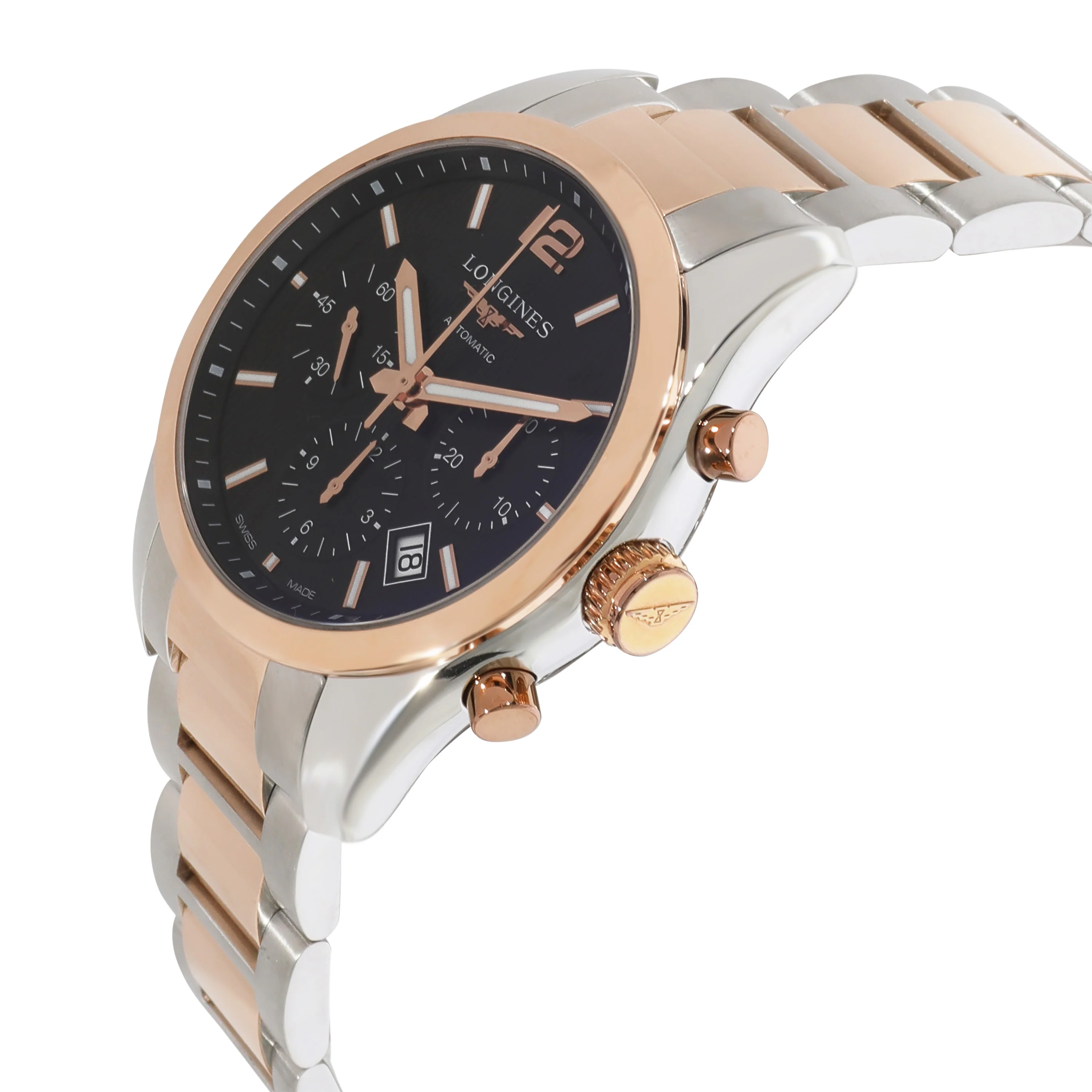 Longines Conquest Classic Chrono L2.786.5.56.7 Mens Watch in 18kt Rose Gold/Sta - Image 3