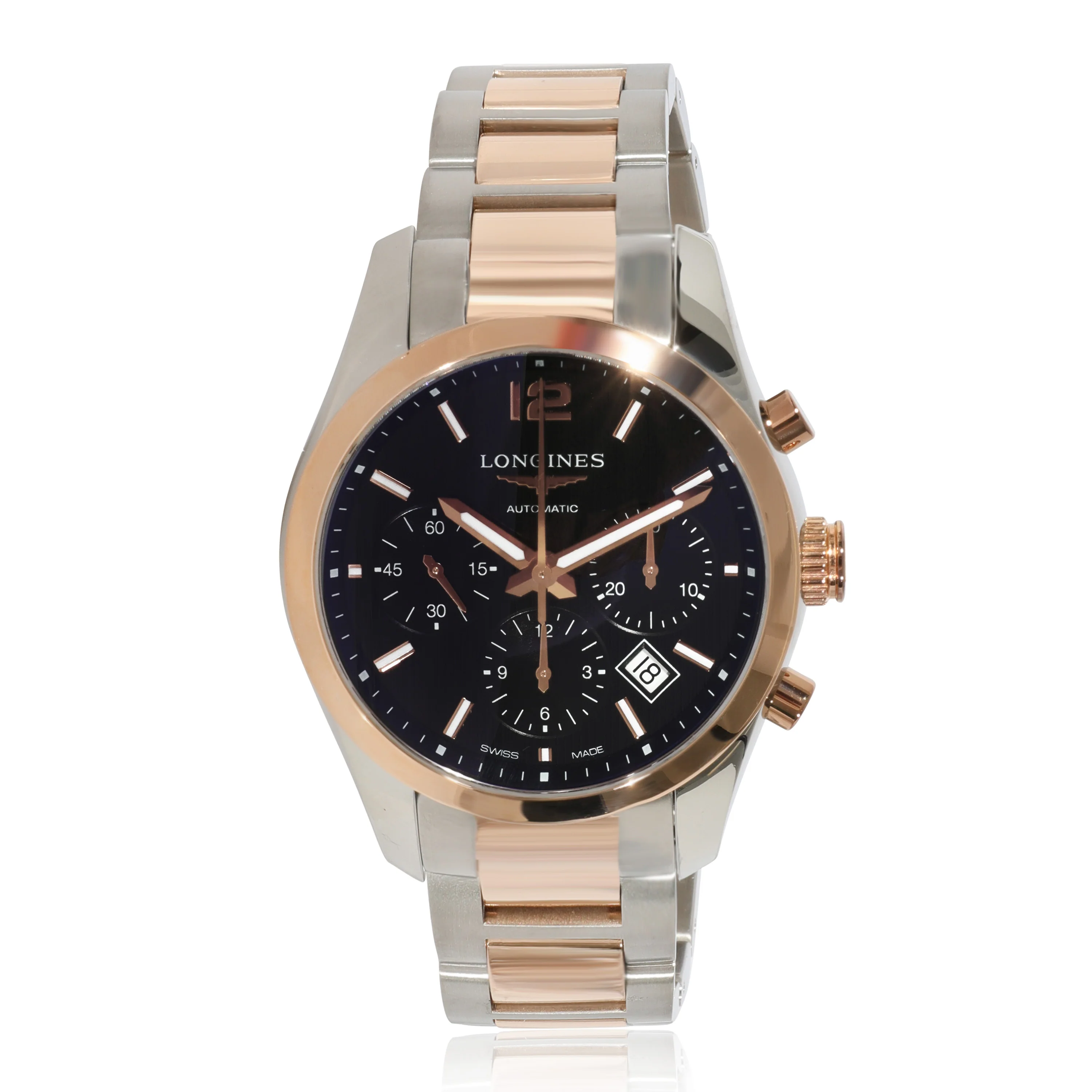 Longines Conquest Classic Chrono L2.786.5.56.7 Mens Watch in 18kt Rose Gold/Sta - Image 6