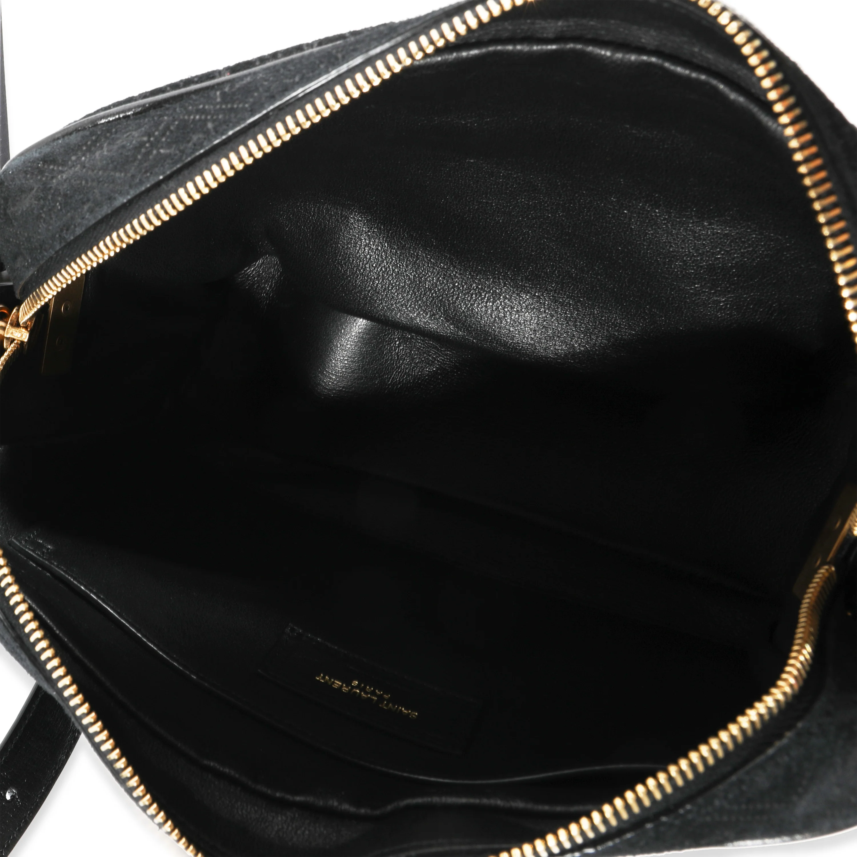 Black Suede & Leather All-Over Monogram Camera Bag - Image 3