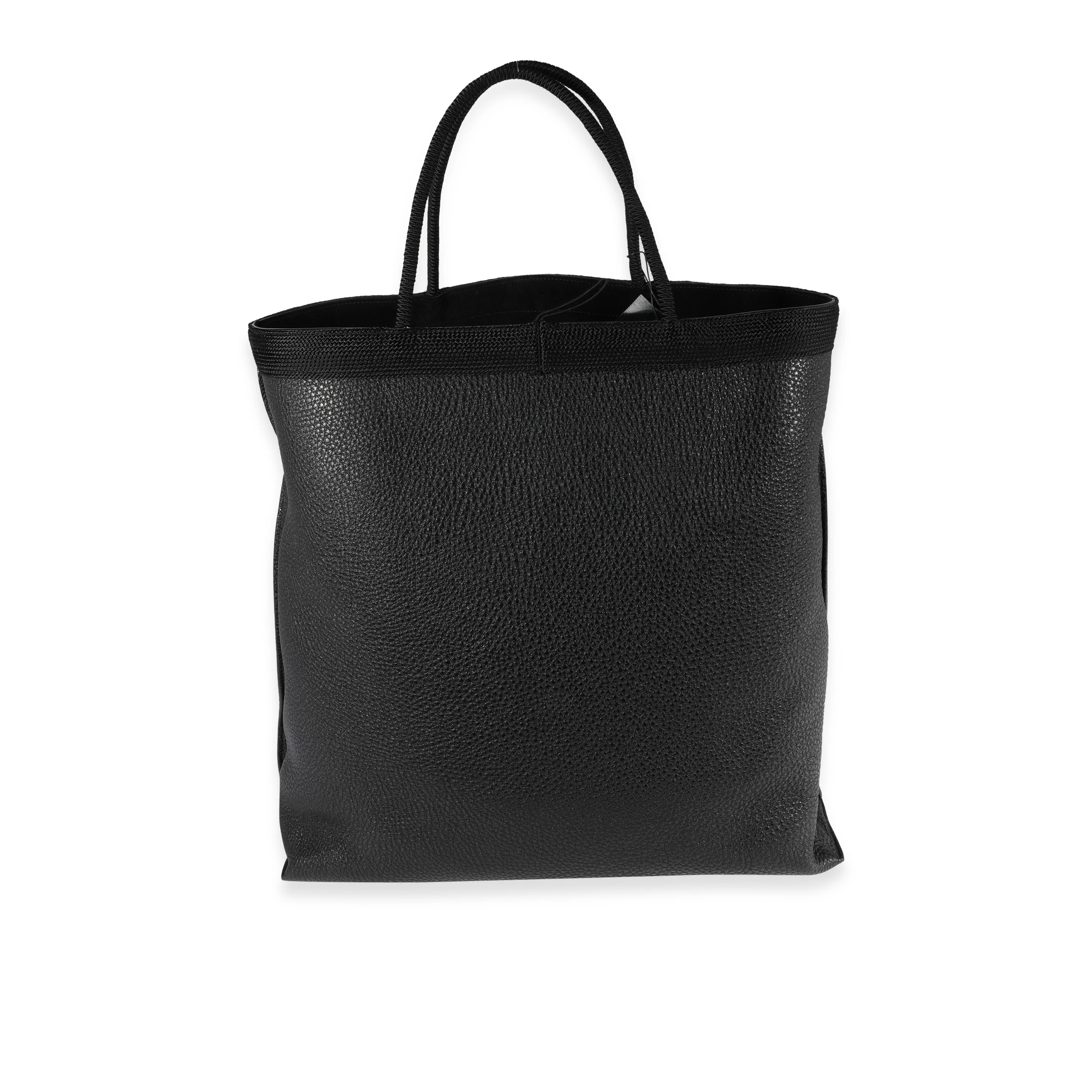 Black Grained Leather Passamaneria Patti Tote - Image 3
