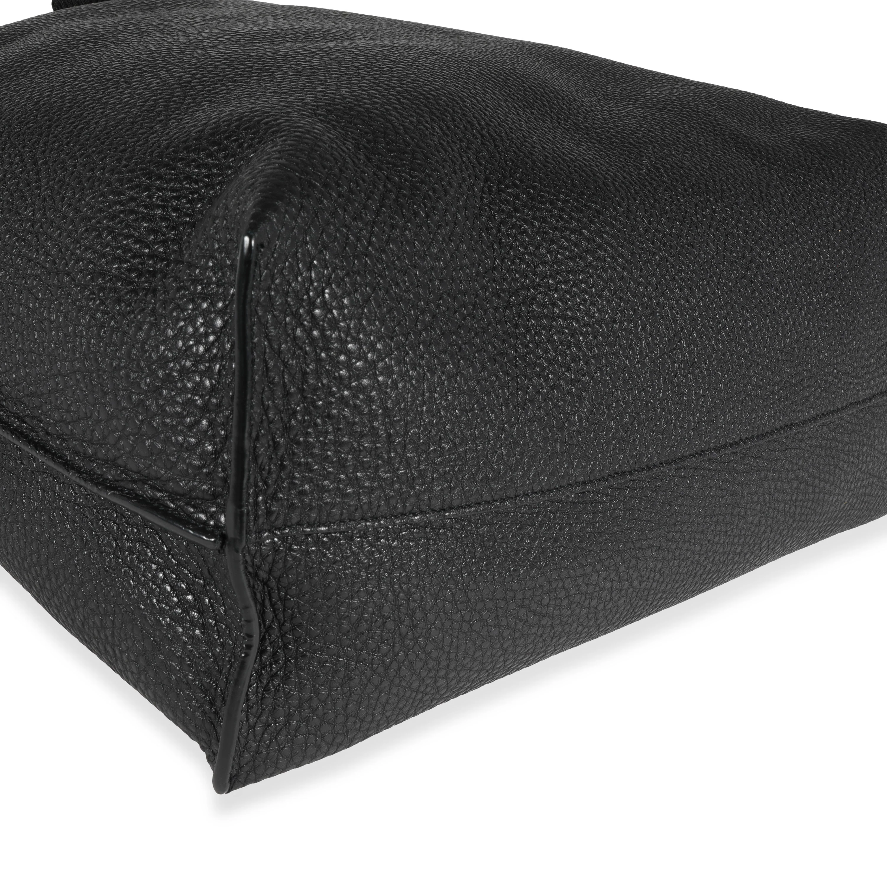 Black Grained Leather Passamaneria Patti Tote - Image 6