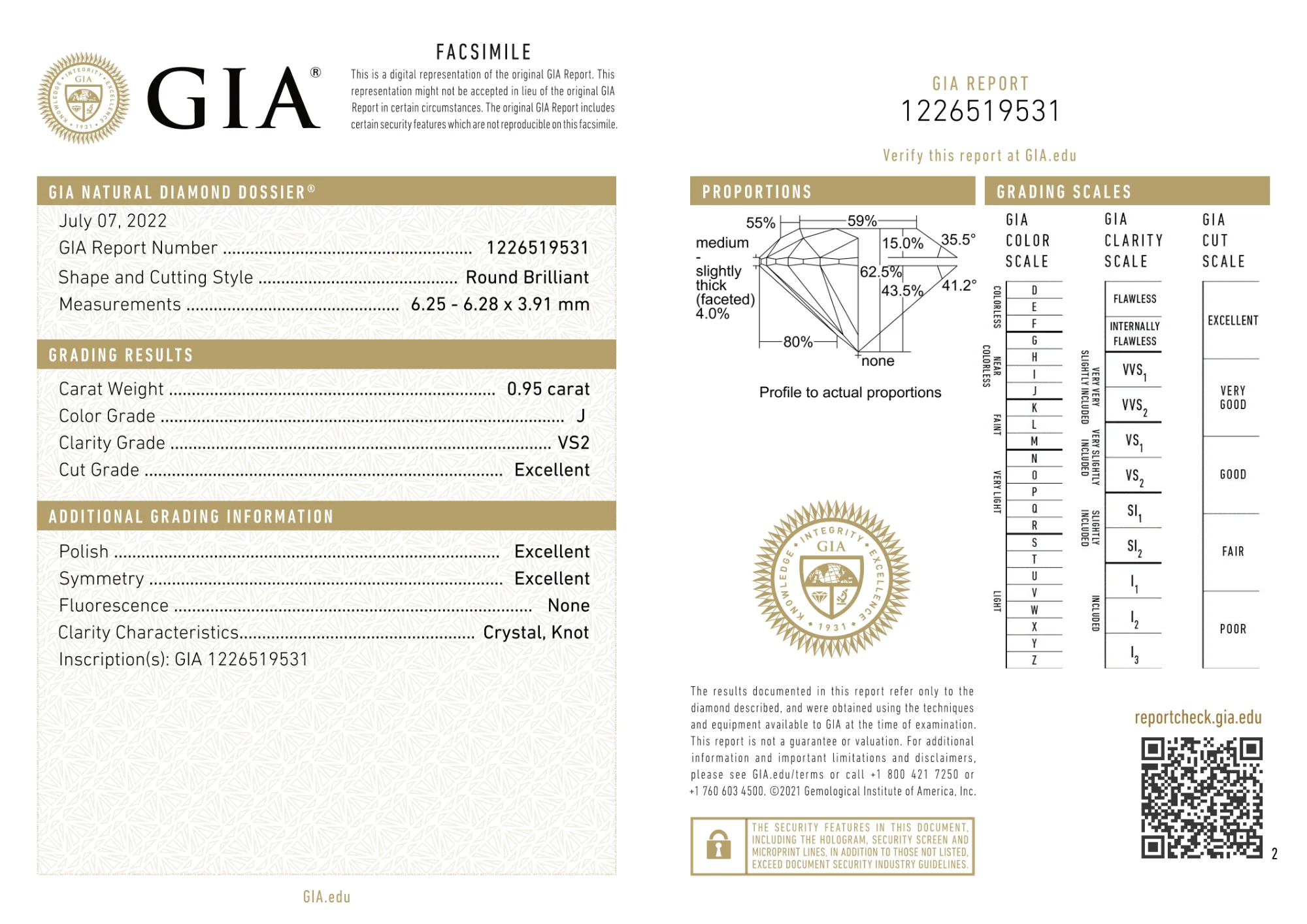 GIA Certified 0.95 Ct Round cut J VS2 Loose Diamond - Image 2