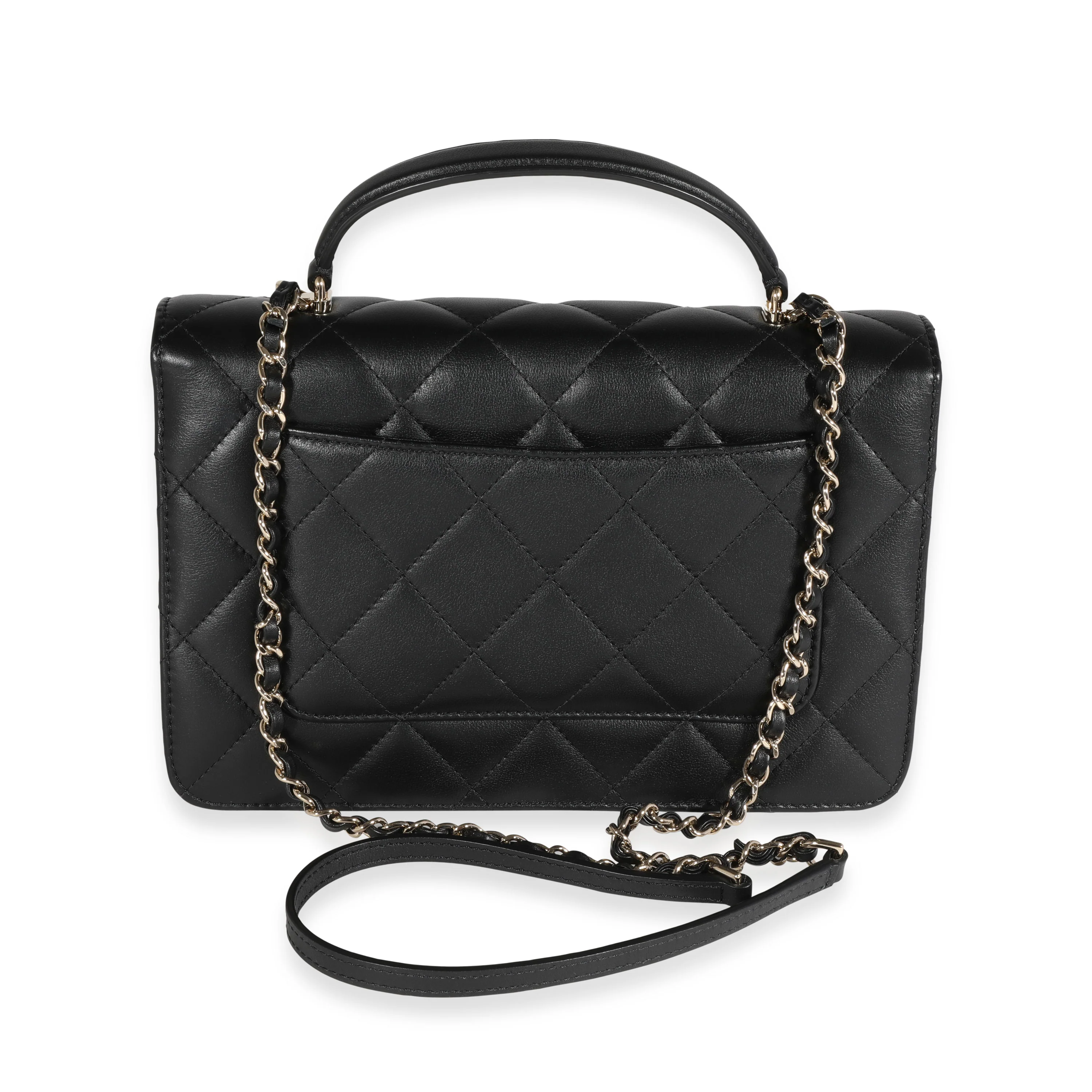 Chanel Black Quilted Lambskin Coco Lady Top Handle Flap Bag - Image 3
