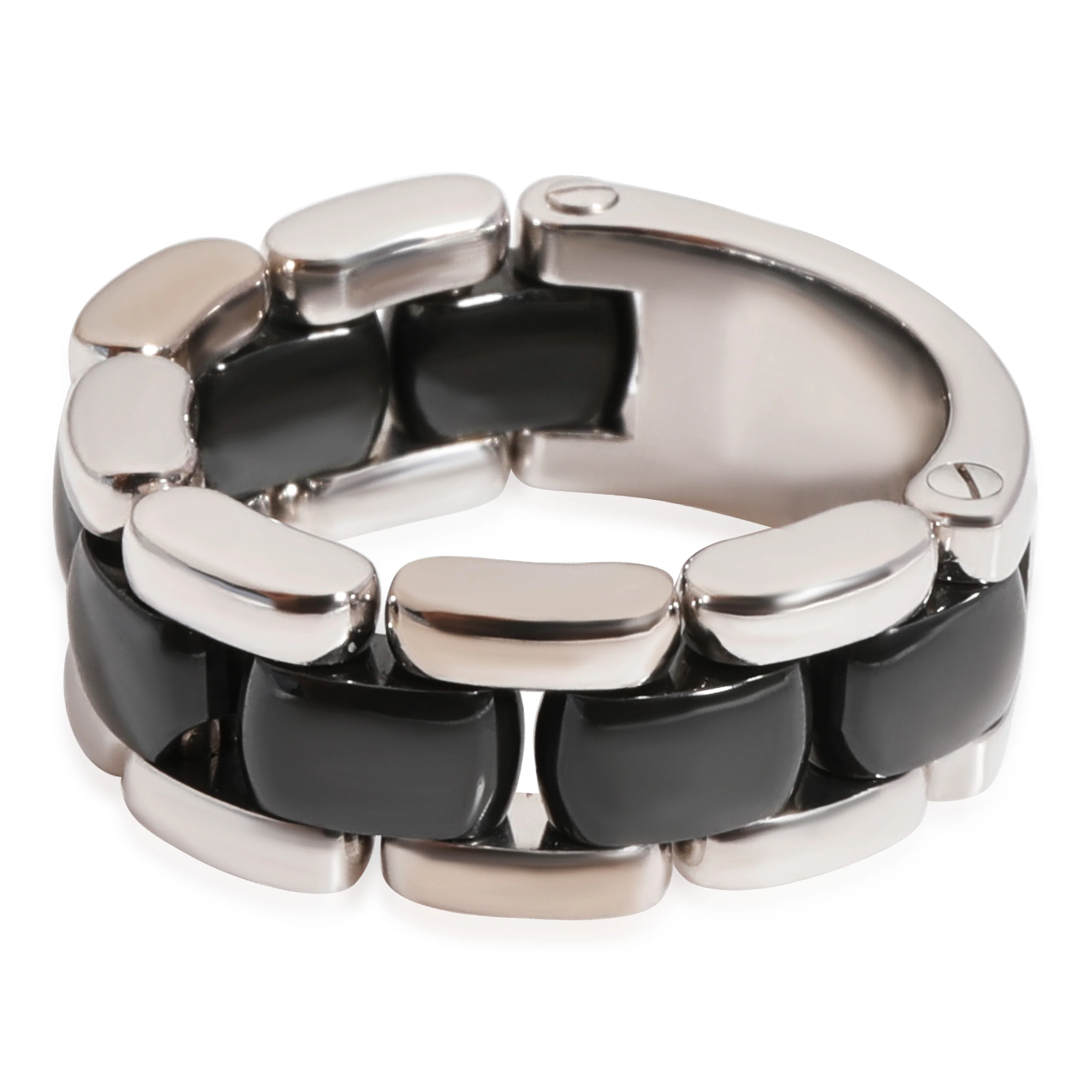Vintage Lorenz Baumer Ultra Ring in 18K White Gold & Black Ceramic - Image 2