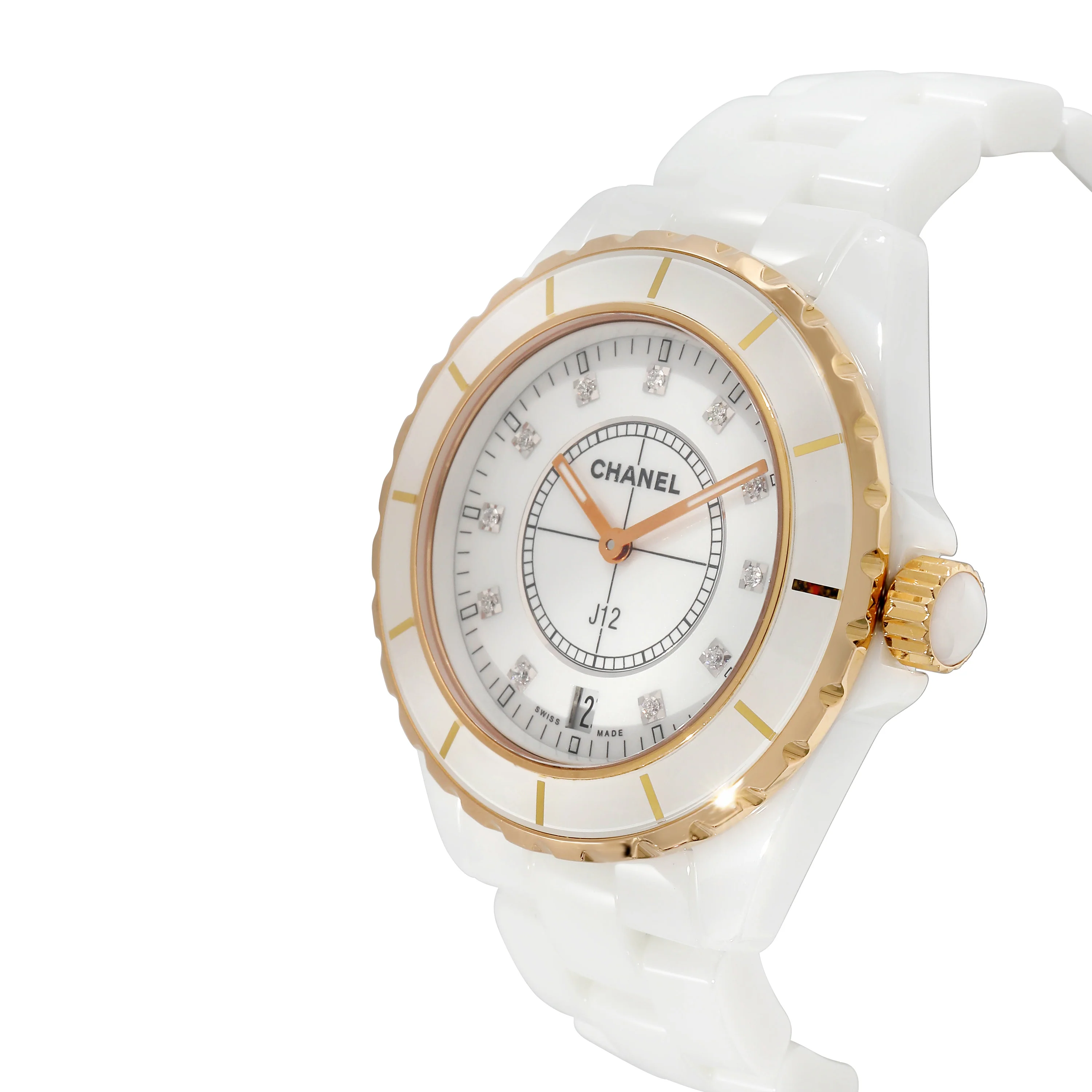 Chanel J-12 H2180 Unisex Watch in 18kt Ceramic/Yellow Gold - Image 3