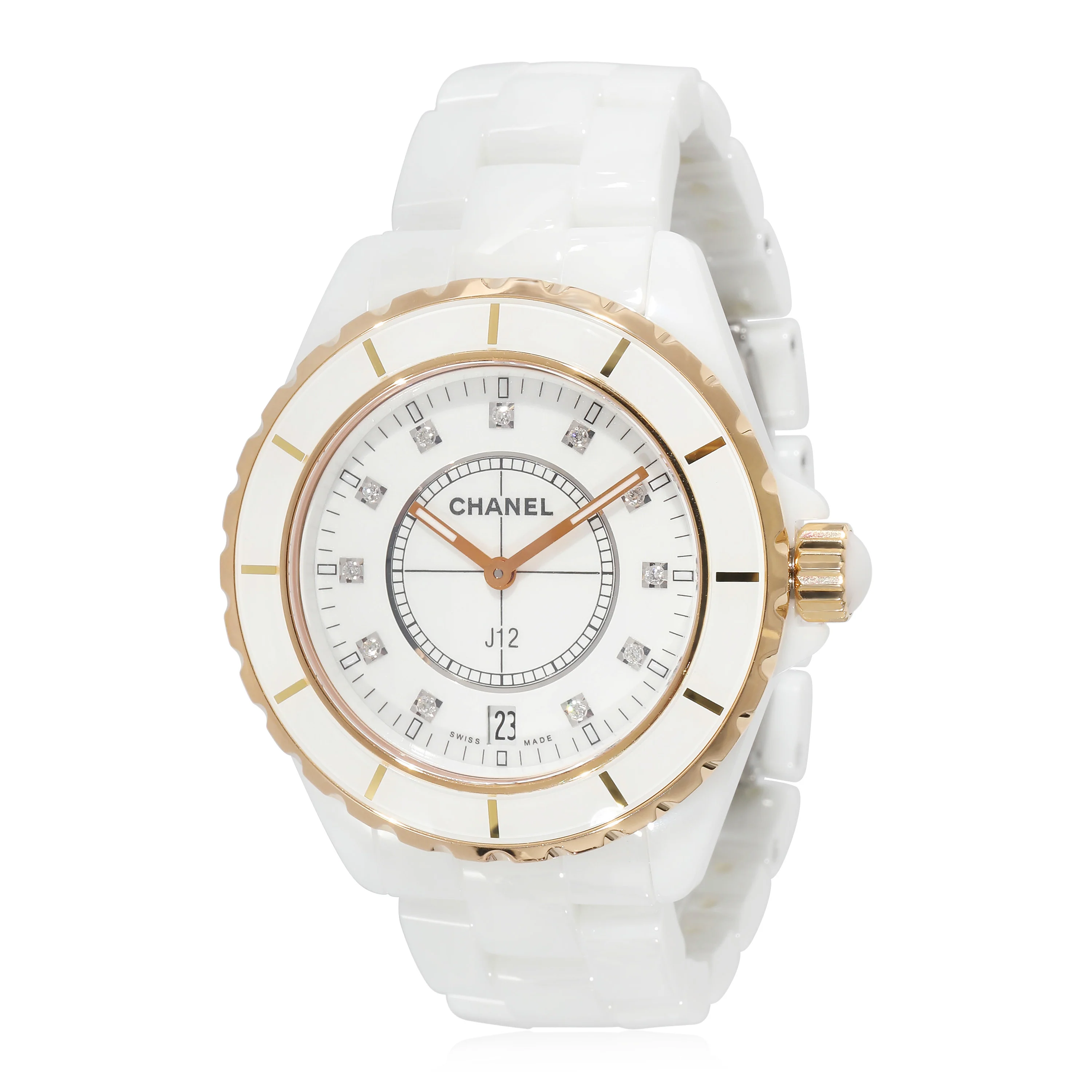 Chanel J-12 H2180 Unisex Watch in 18kt Ceramic/Yellow Gold - Image 5