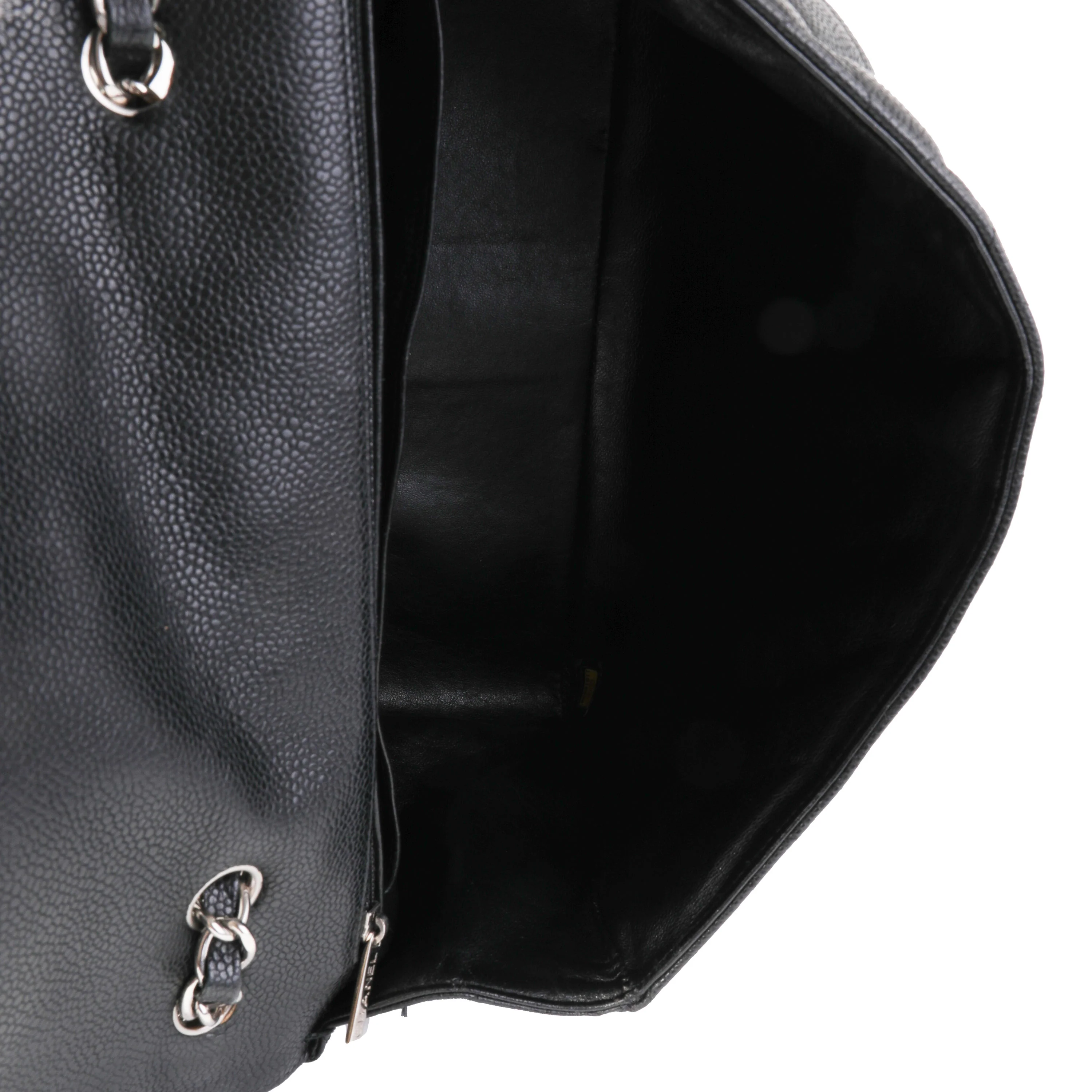 Chanel Black Quilted Caviar Jumbo Classic Single Flap Bag - Image 8